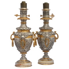 French Napoléon III Ormolu-Mounted Pair of Lamps, circa 1860