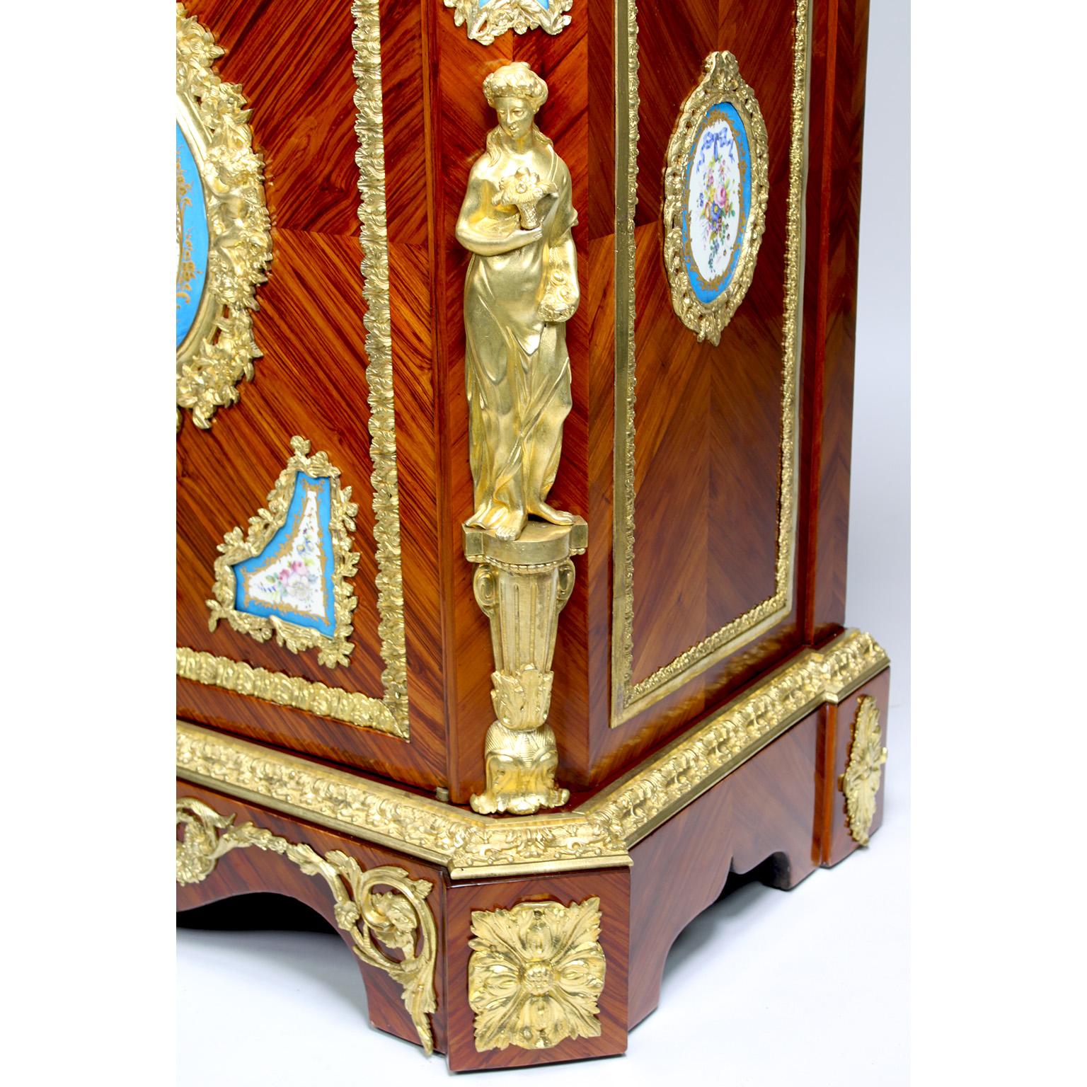 French Napoleon III Ormolu & Porcelain Mounted Cabinet Meuble D'Appui by Befort For Sale 3