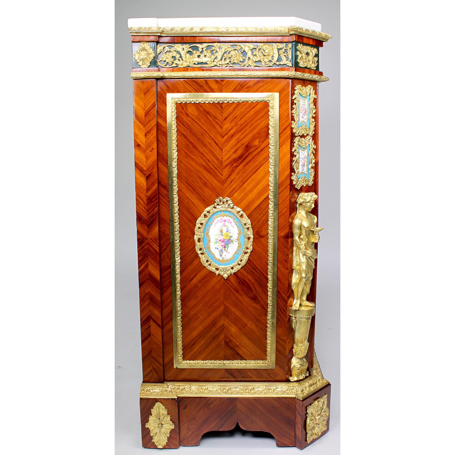 French Napoleon III Ormolu & Porcelain Mounted Cabinet Meuble D'Appui by Befort For Sale 5