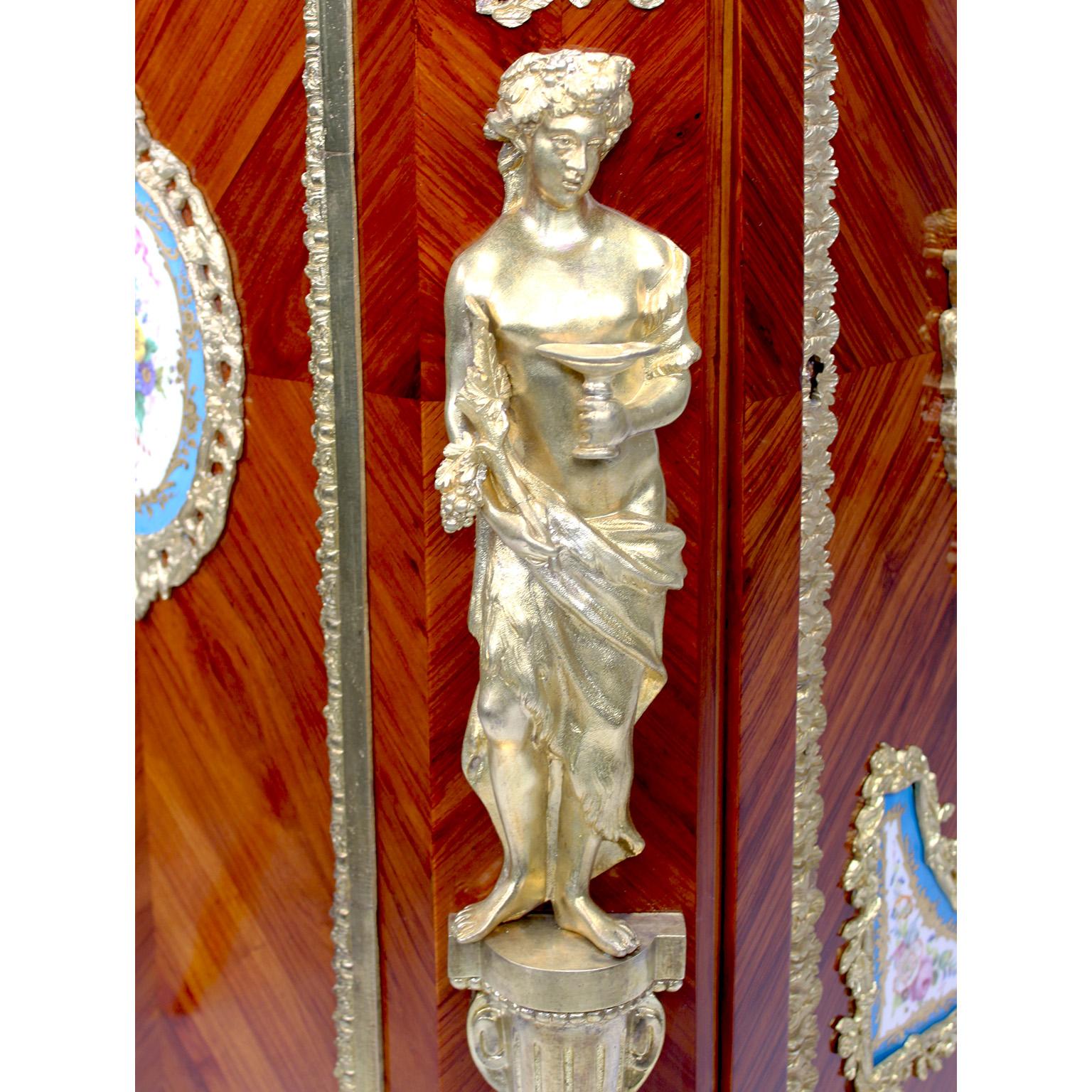 French Napoleon III Ormolu & Porcelain Mounted Cabinet Meuble D'Appui by Befort For Sale 10