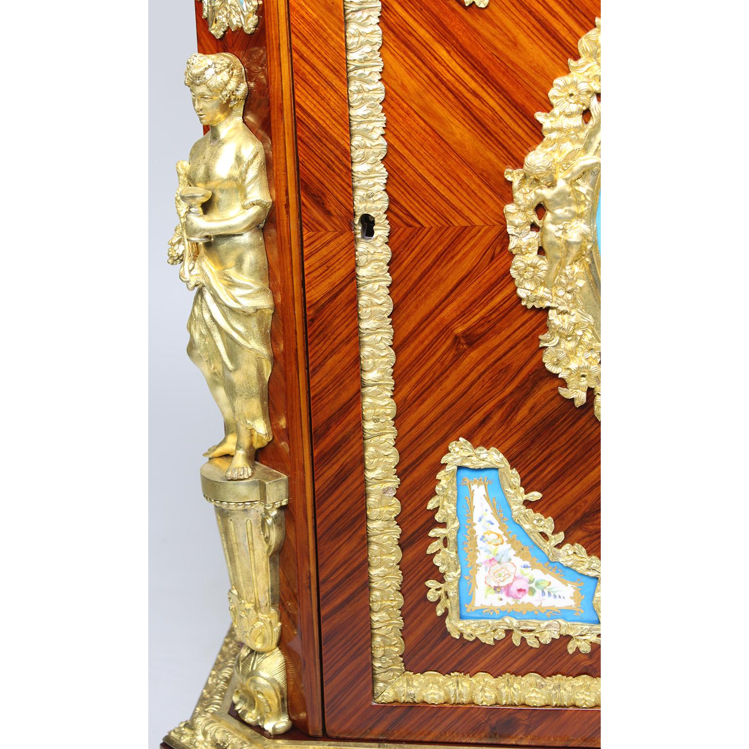 19th Century French Napoleon III Ormolu & Porcelain Mounted Cabinet Meuble D'Appui by Befort For Sale