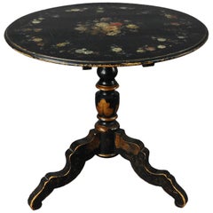 French Napoleon III Painted and Ebonized Centre Table