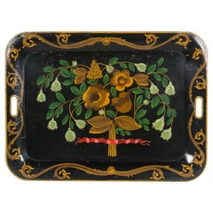 French Napoleon III Painted Tole Tray