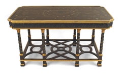 French Victorian Ebony Inlaid Center Table