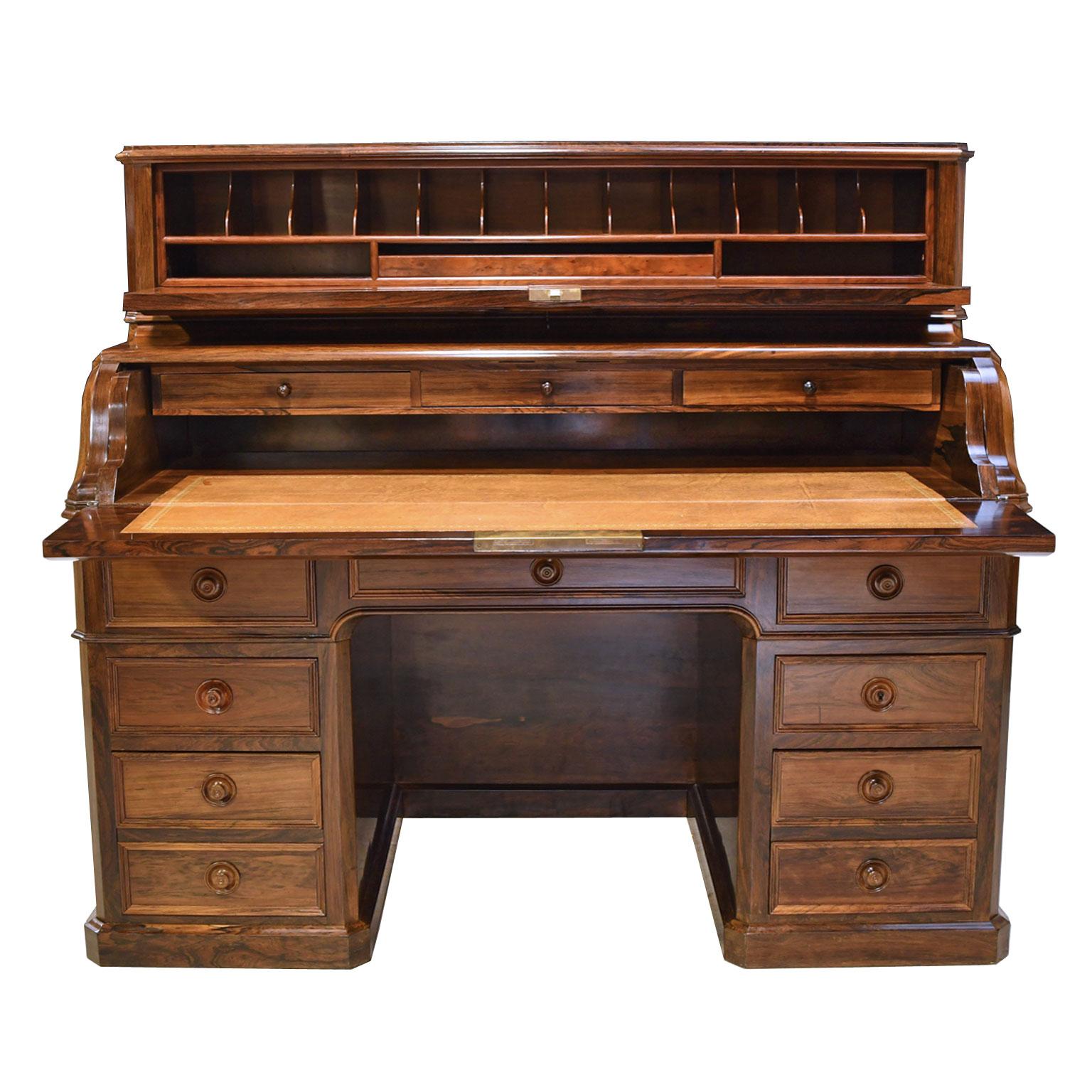 This exceptional desk with secretaire dating from 1865, during the time of Napoleon III, Emperor of the French (1852-1870), displays an extraordinary level of craftsmanship & is a distinctive work of French cabinetry that displays a high level of