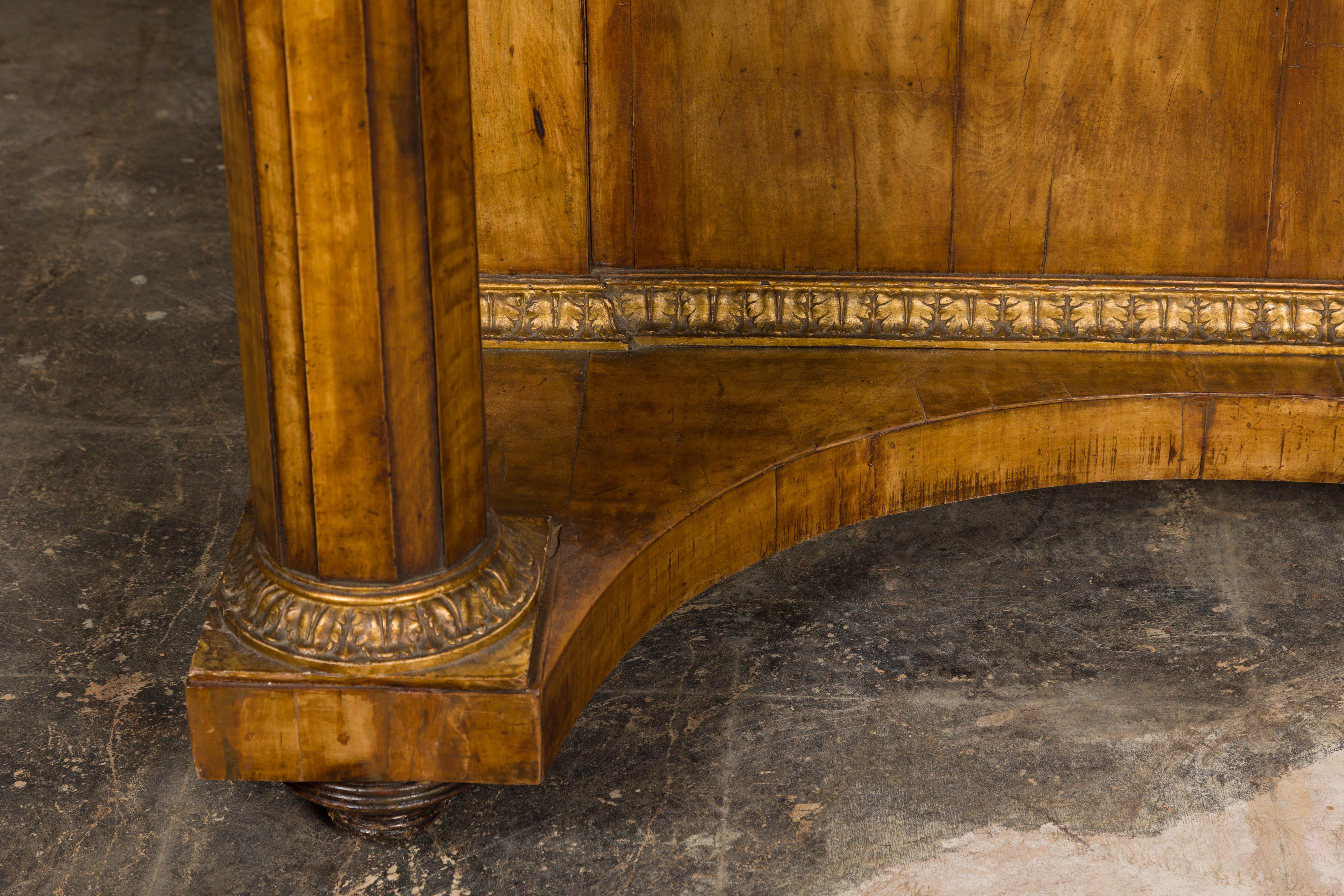 French Napoléon III Period 1860s Walnut Console Table with Original Marble Top For Sale 4
