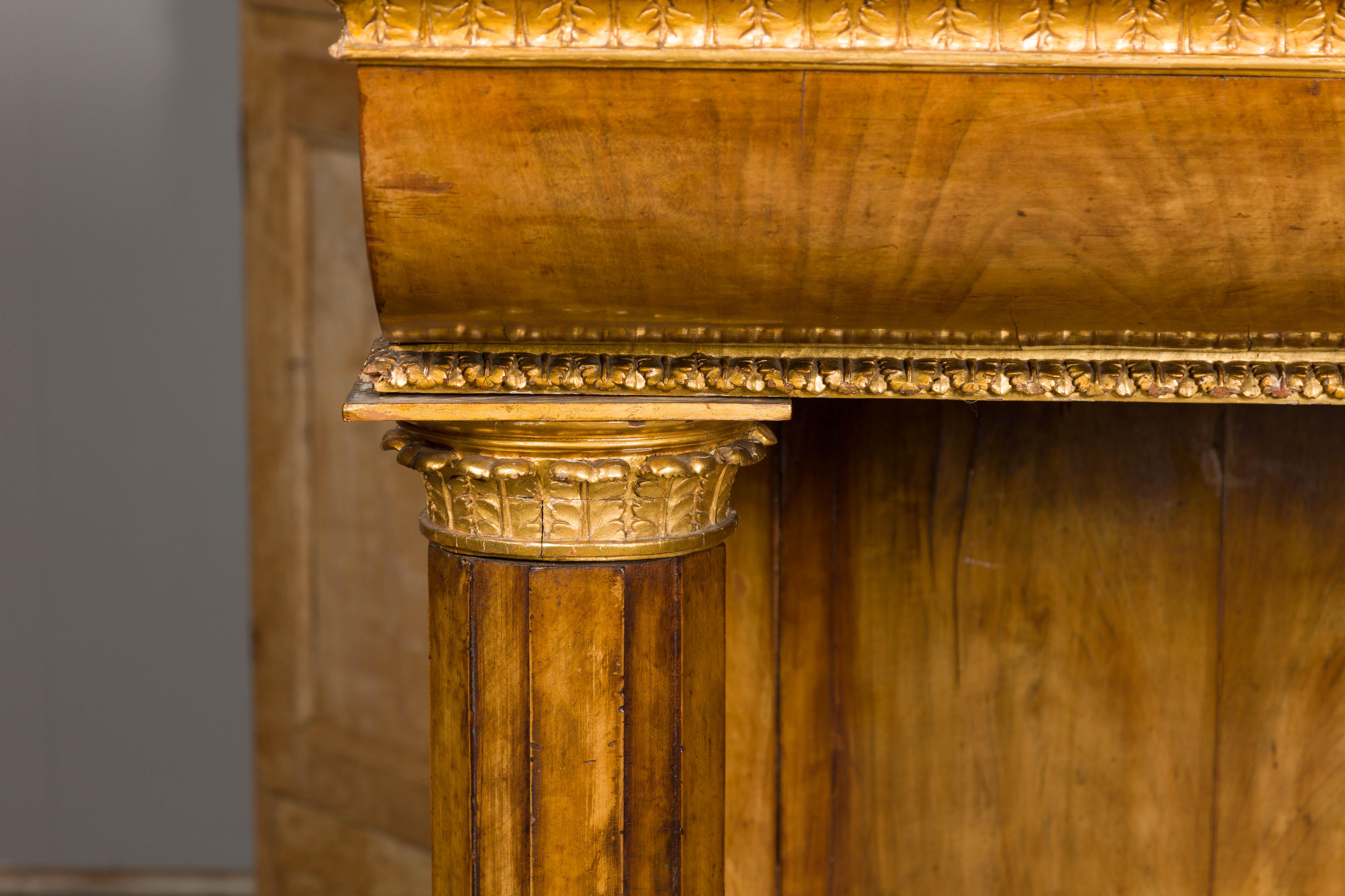 French Napoléon III Period 1860s Walnut Console Table with Original Marble Top For Sale 2