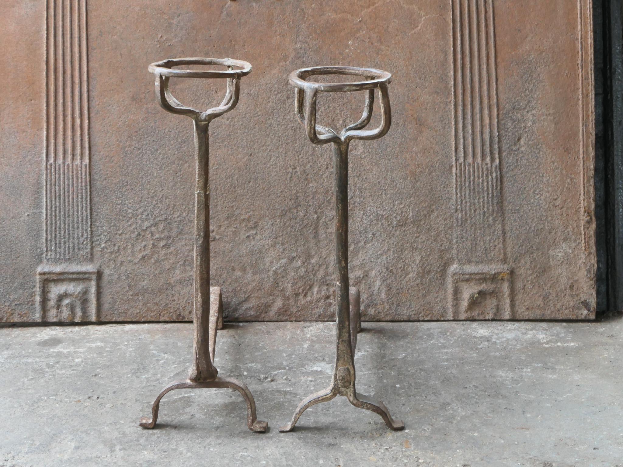 19th Century French Napoleon III Period Andirons or Firedogs For Sale