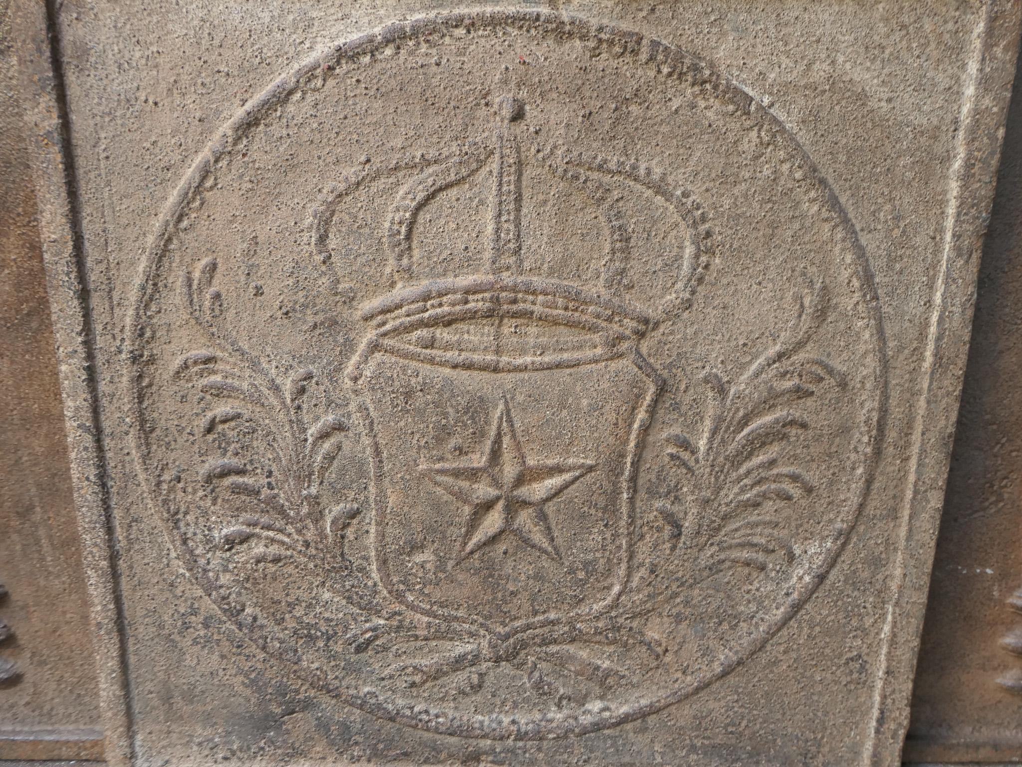 Plaque de cheminée / dosseret d'époque Napoléon III 'Armoiries de France en vente 3
