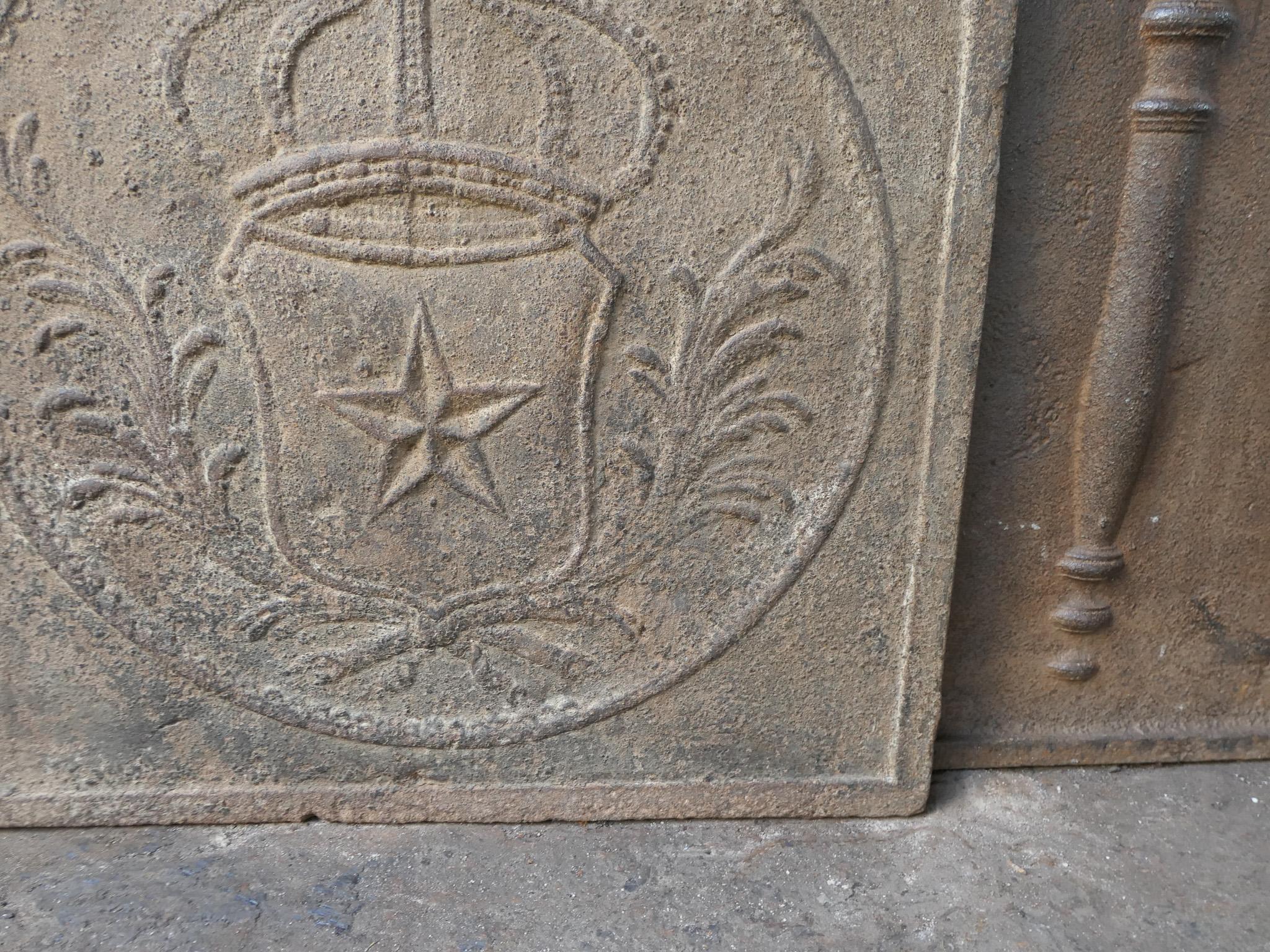 Plaque de cheminée / dosseret d'époque Napoléon III 'Armoiries de France en vente 4