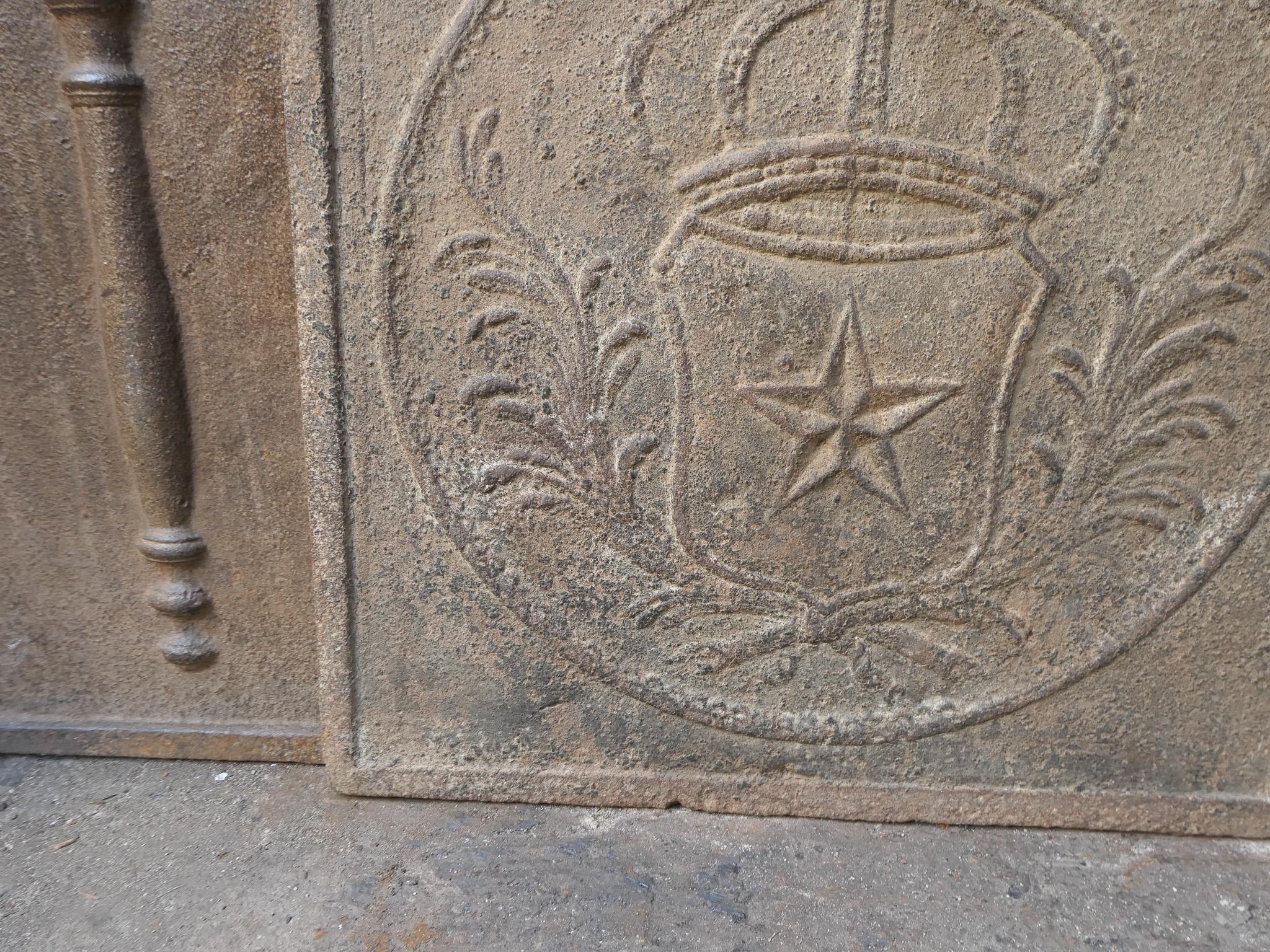 Plaque de cheminée / dosseret d'époque Napoléon III 'Armoiries de France en vente 5