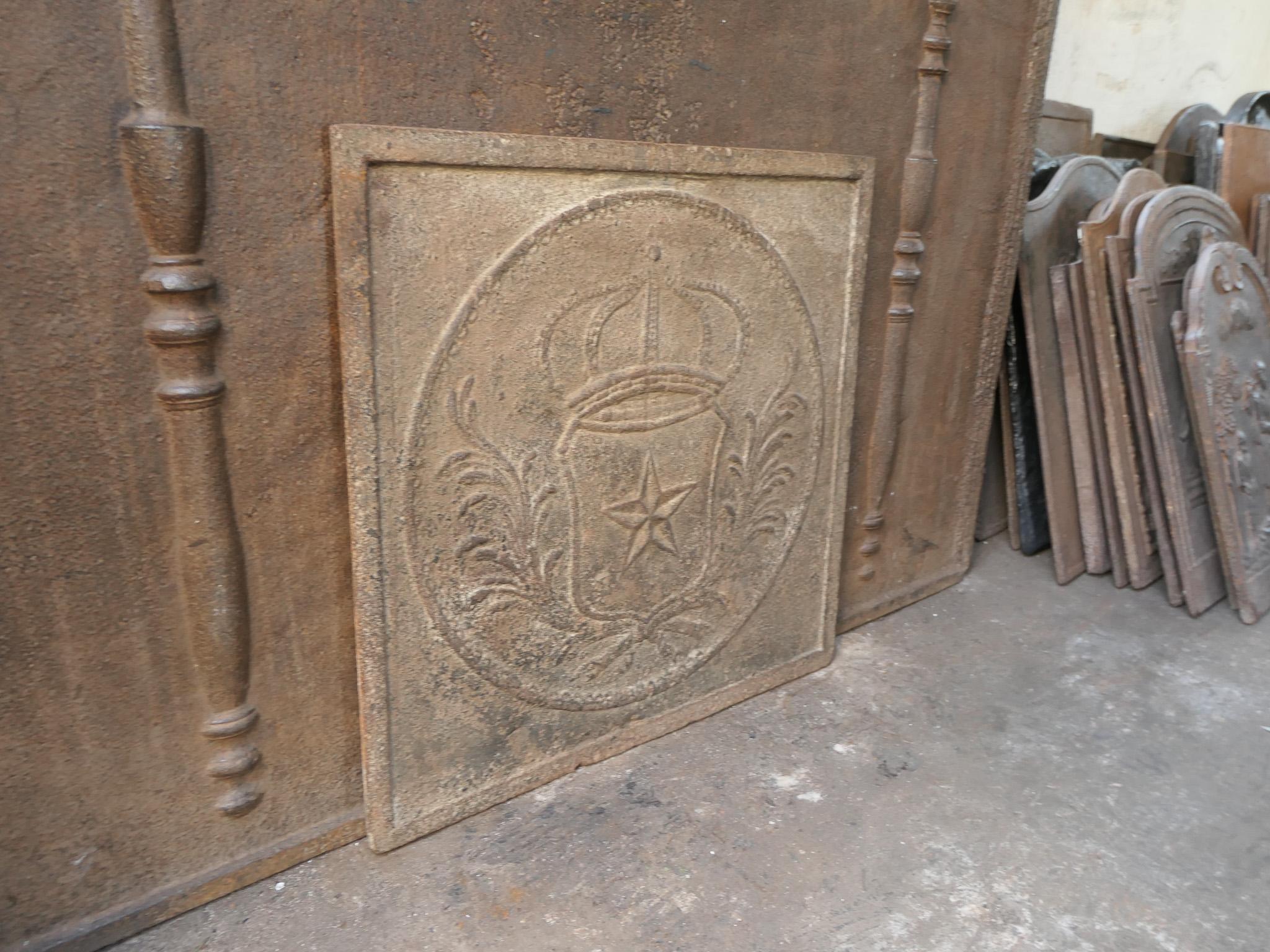 Plaque de cheminée / dosseret d'époque Napoléon III 'Armoiries de France en vente 6