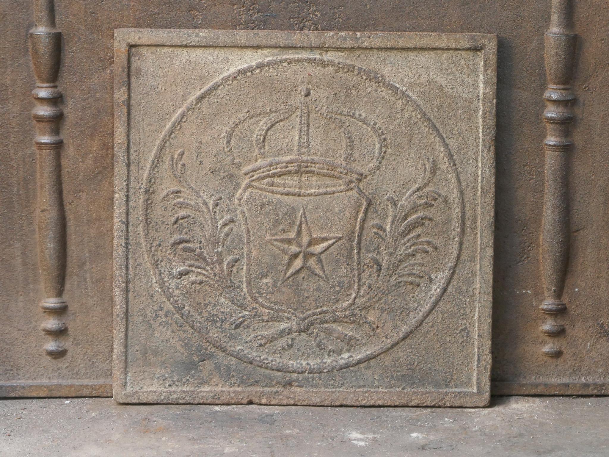Plaque de cheminée / dosseret d'époque Napoléon III 'Armoiries de France Bon état - En vente à Soest, NL