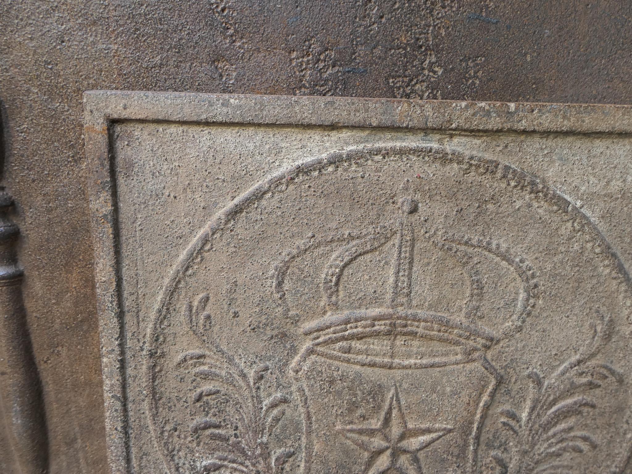 Plaque de cheminée / dosseret d'époque Napoléon III 'Armoiries de France en vente 2