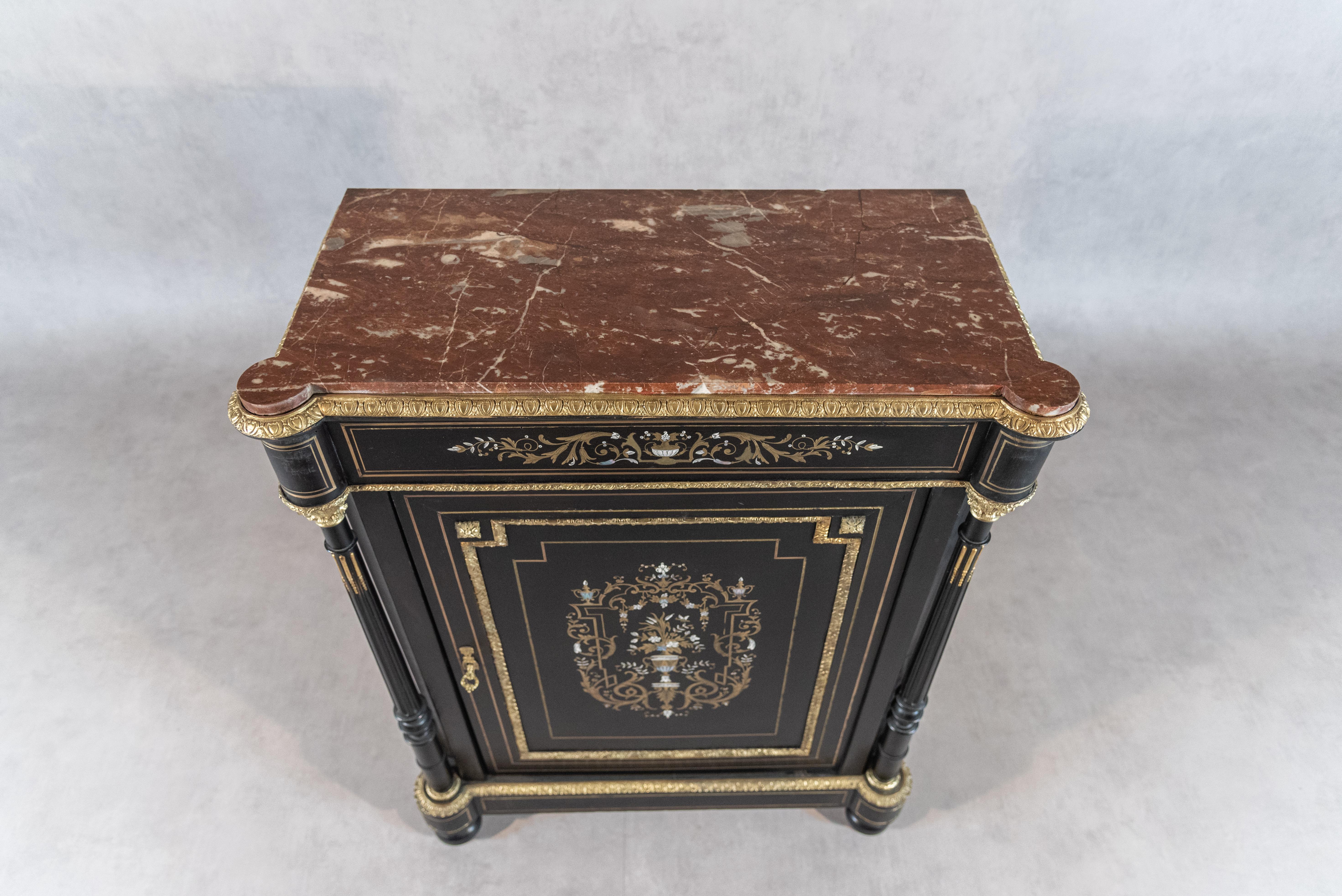 French Napoleon III Period Boulle Console In Good Condition For Sale In San Antonio, TX