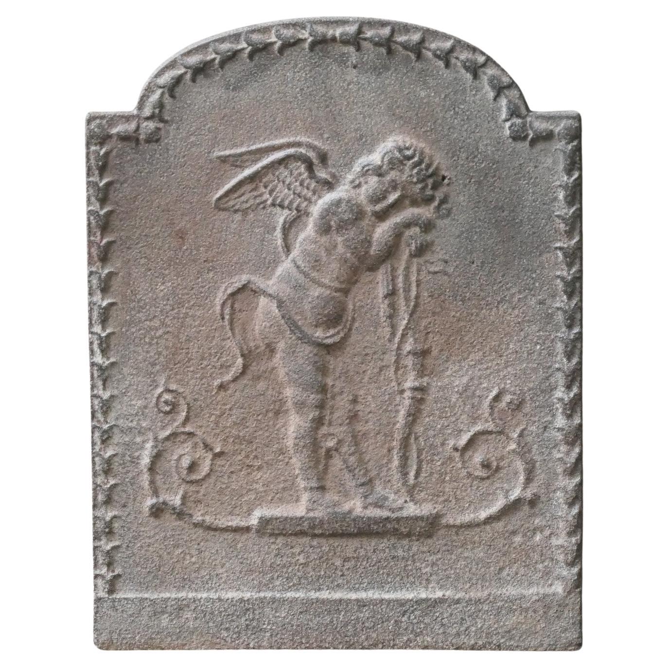 Plaque de cheminée / dosseret "Cupidon" d'époque Napoléon III, 19e C. en vente