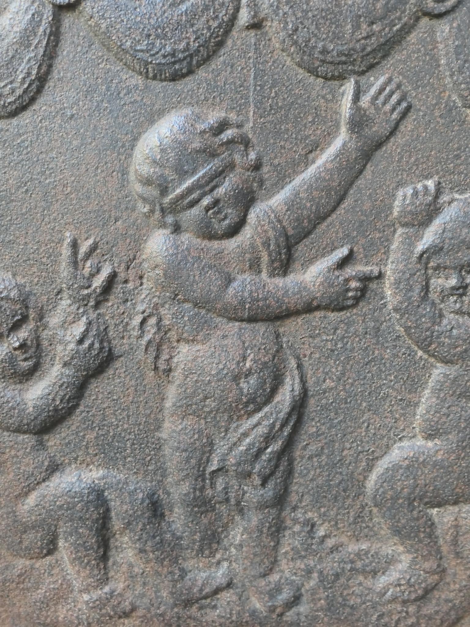 French Napoleon III Period 'Cupids' Fireback / Backsplash, 19th C. For Sale 4