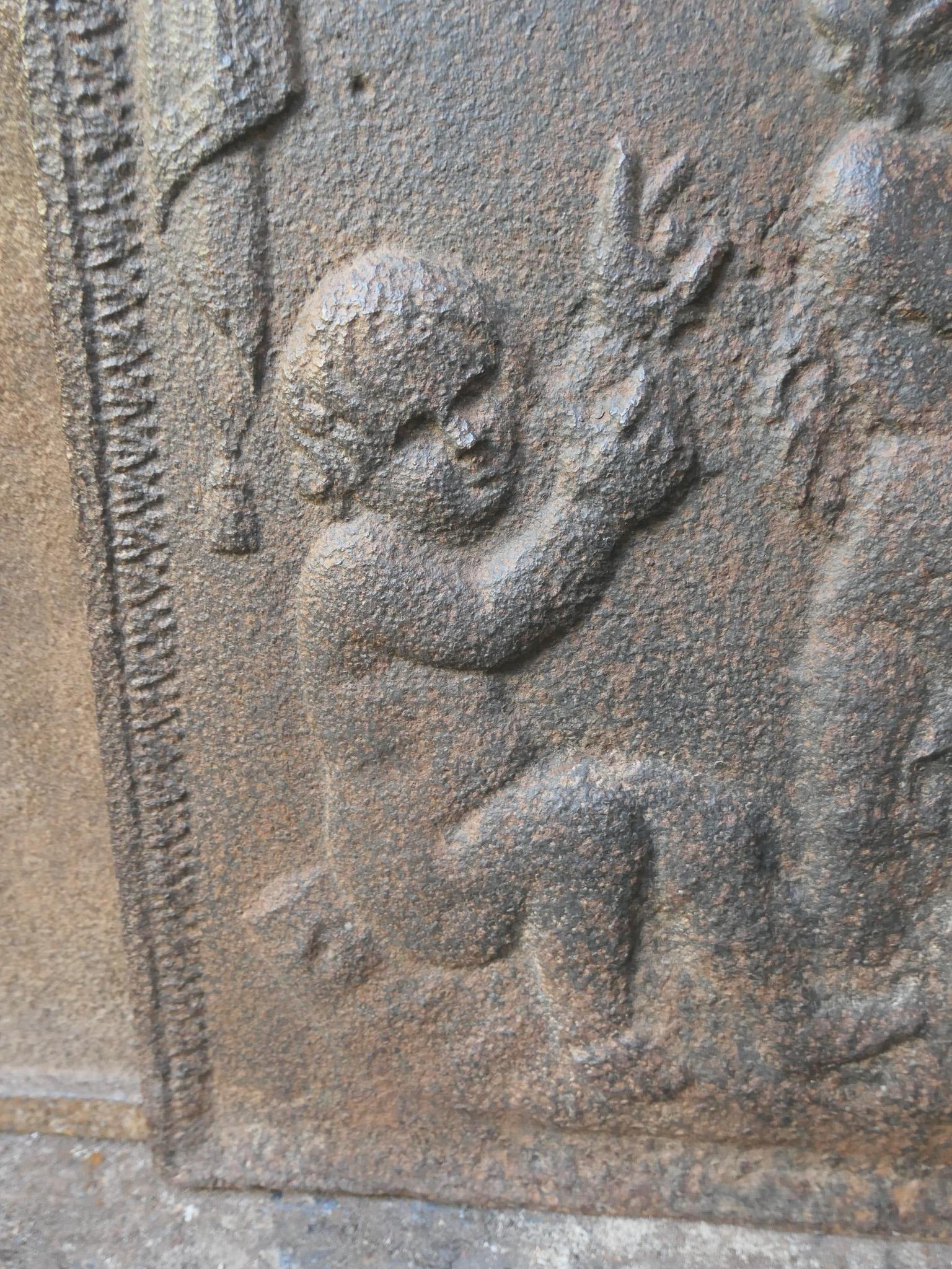 French Napoleon III Period 'Cupids' Fireback / Backsplash, 19th C. For Sale 5
