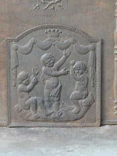 French Napoleon III Period 'Cupids' Fireback / Backsplash, 19th C.