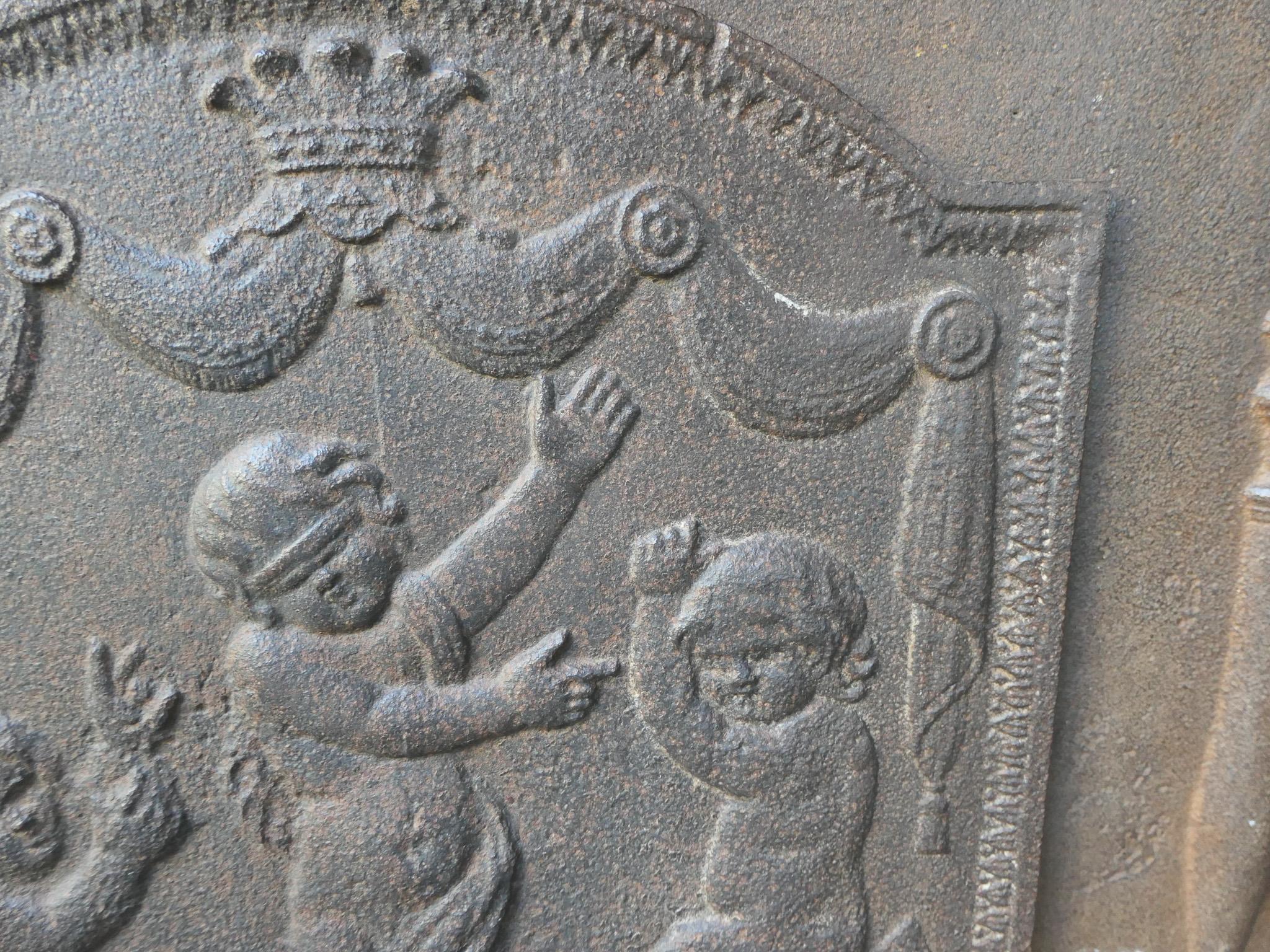 French Napoleon III Period 'Cupids' Fireback / Backsplash, 19th C. For Sale 1