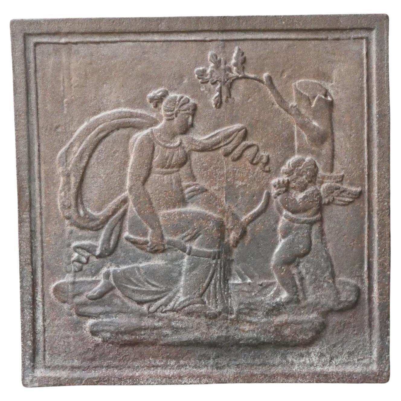 Plaque de cheminée / dosseret "Diana" d'époque Napoléon III, 19e C. en vente