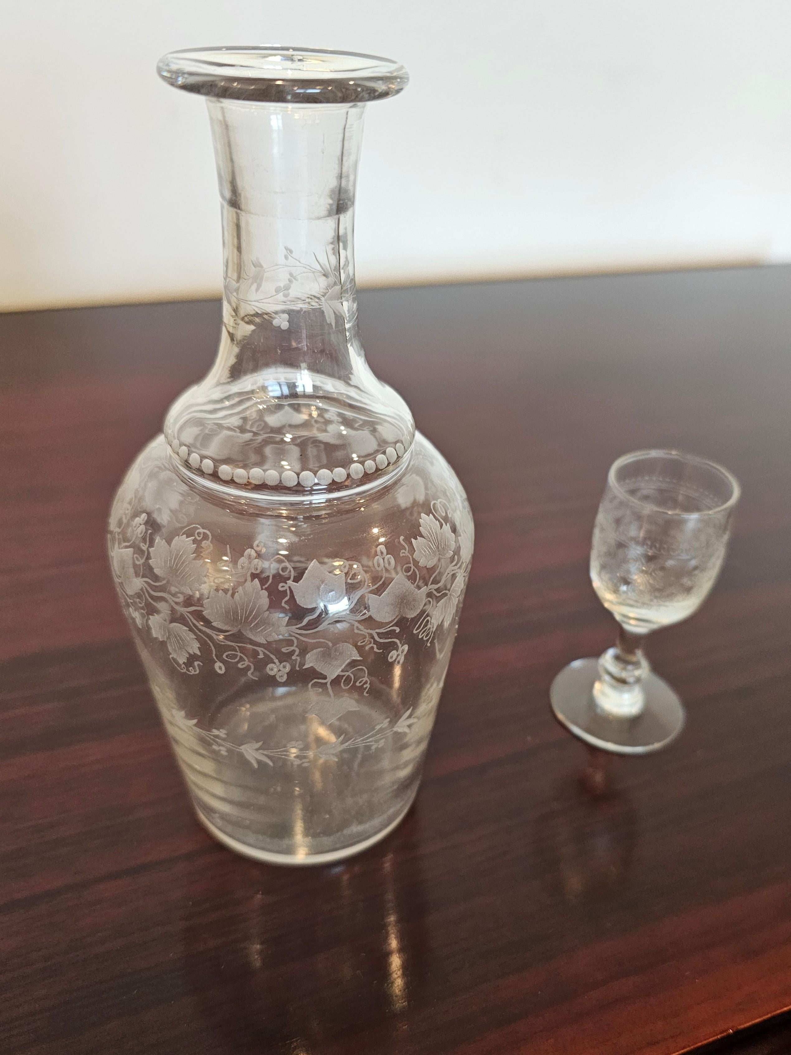 Französisches Cave a Liqueur-Service-Set aus ebonisiertem Kristall, Napoleon III.-Periode im Angebot 3