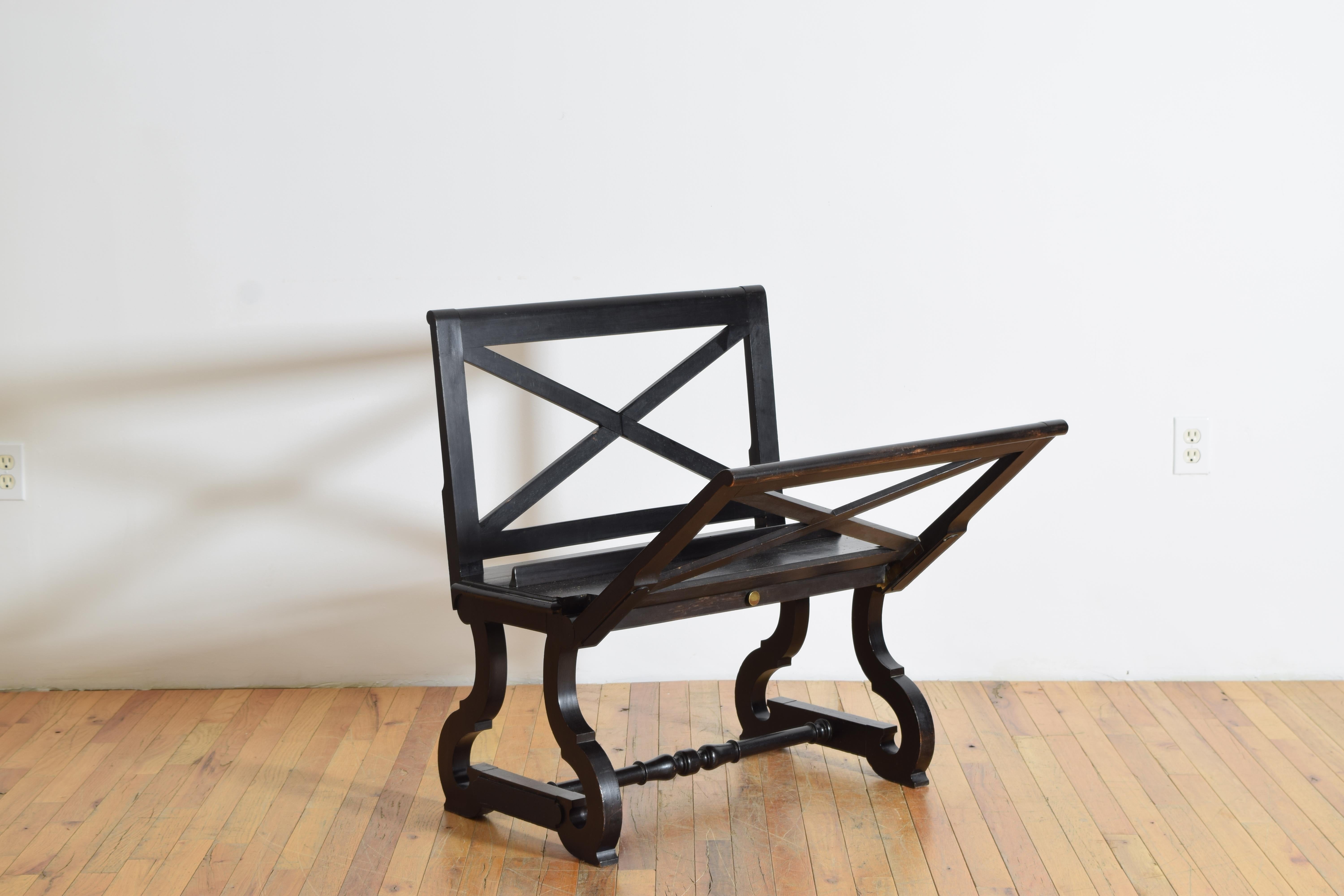 French Napoleon III Period Ebonized Portfolio or Blueprint Stand, ca. 1870 In Good Condition For Sale In Atlanta, GA