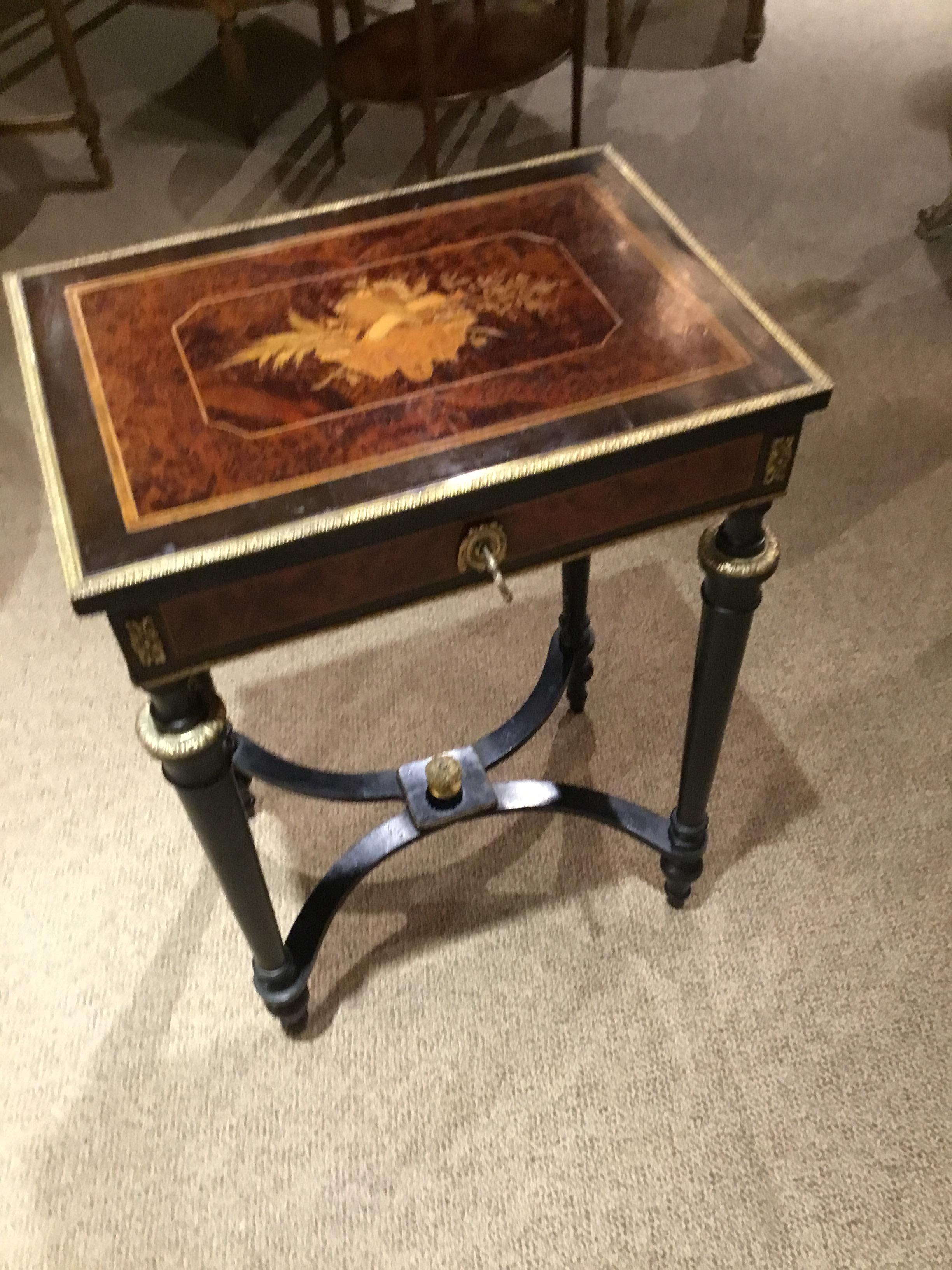 French Napoleon III Period Ebonized Travailleuse/Dressing Table, 19th Century 3