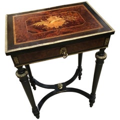 French Napoleon III Period Ebonized Travailleuse/Dressing Table, 19th Century