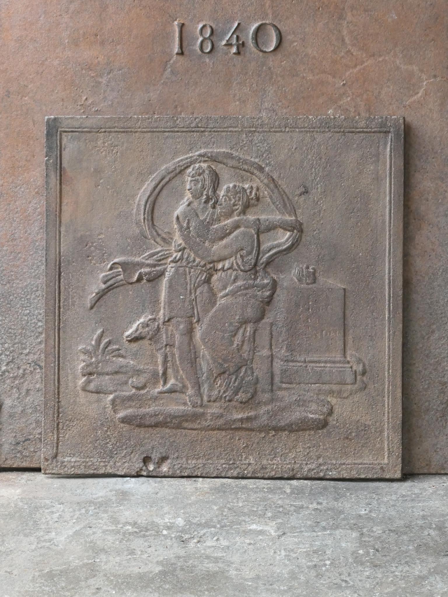 Piantana francese del periodo Napoleone III del XIX secolo con un uomo e una donna.

Lo schienale del caminetto è in ghisa e presenta una patina marrone. Su richiesta può essere realizzato in nero o peltro senza costi aggiuntivi. Le condizioni sono