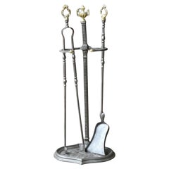 Antique French Napoleon III Period Fireplace Tools or Fire Tools, 19th Century