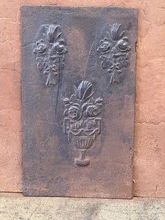 French Napoleon III Period 'Flower Basket' Fireback / Backsplash