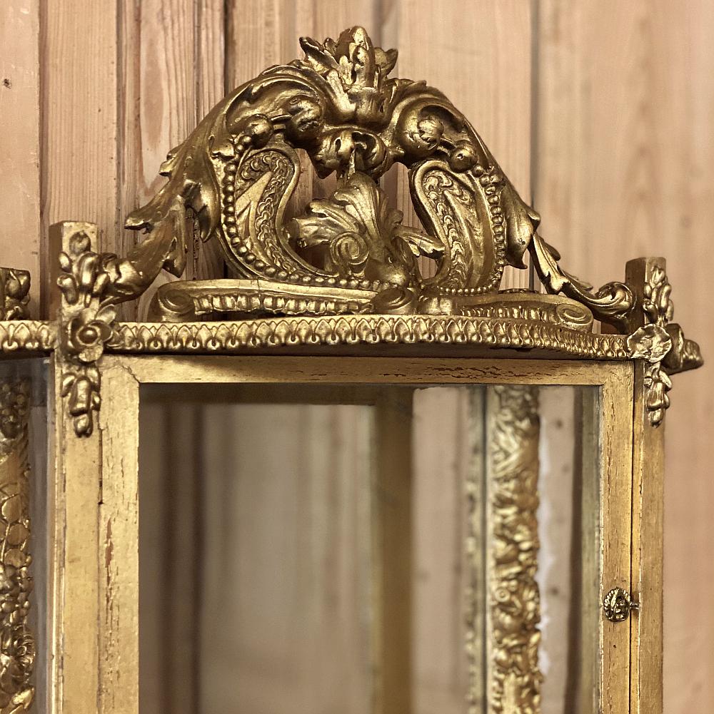 Hand-Crafted French Napoleon III Period Giltwood Wall Vitrine or Cabinet