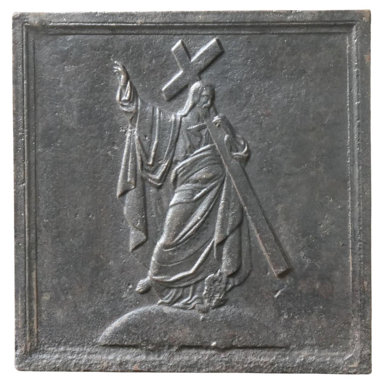 Plaque de cheminée / dosseret "Jezus" français d'époque Napoléon III en vente