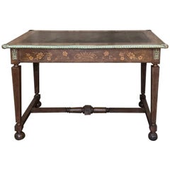 French Napoleon III Period Marquetry Bureau Plat Desk