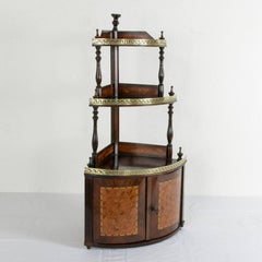 French Napoleon III Period Marquetry Tabletop Corner Cabinet or Display