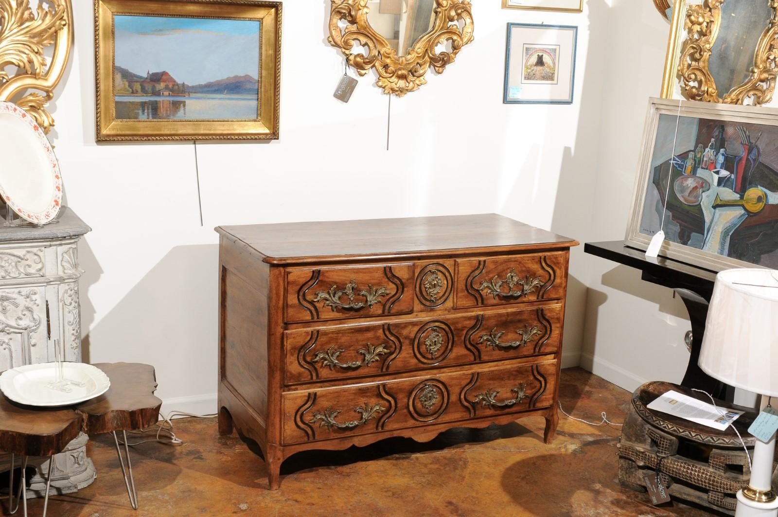 Carved French Napoleon III Period Parisienne Commode with Four Drawers, circa 1850