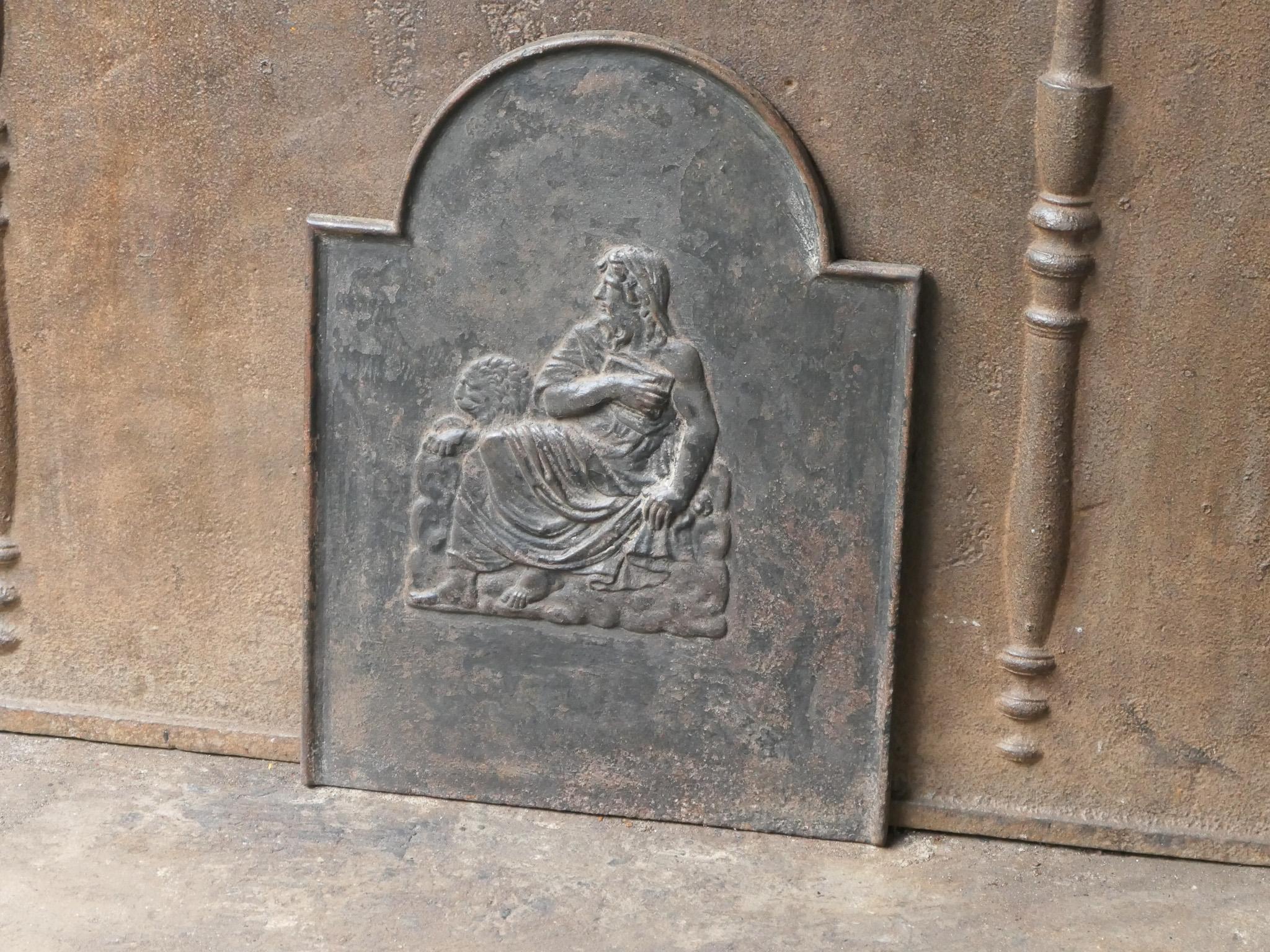 Iron French Napoleon III Period 'Saint Marc and the Lion' Fireback / Backsplash
