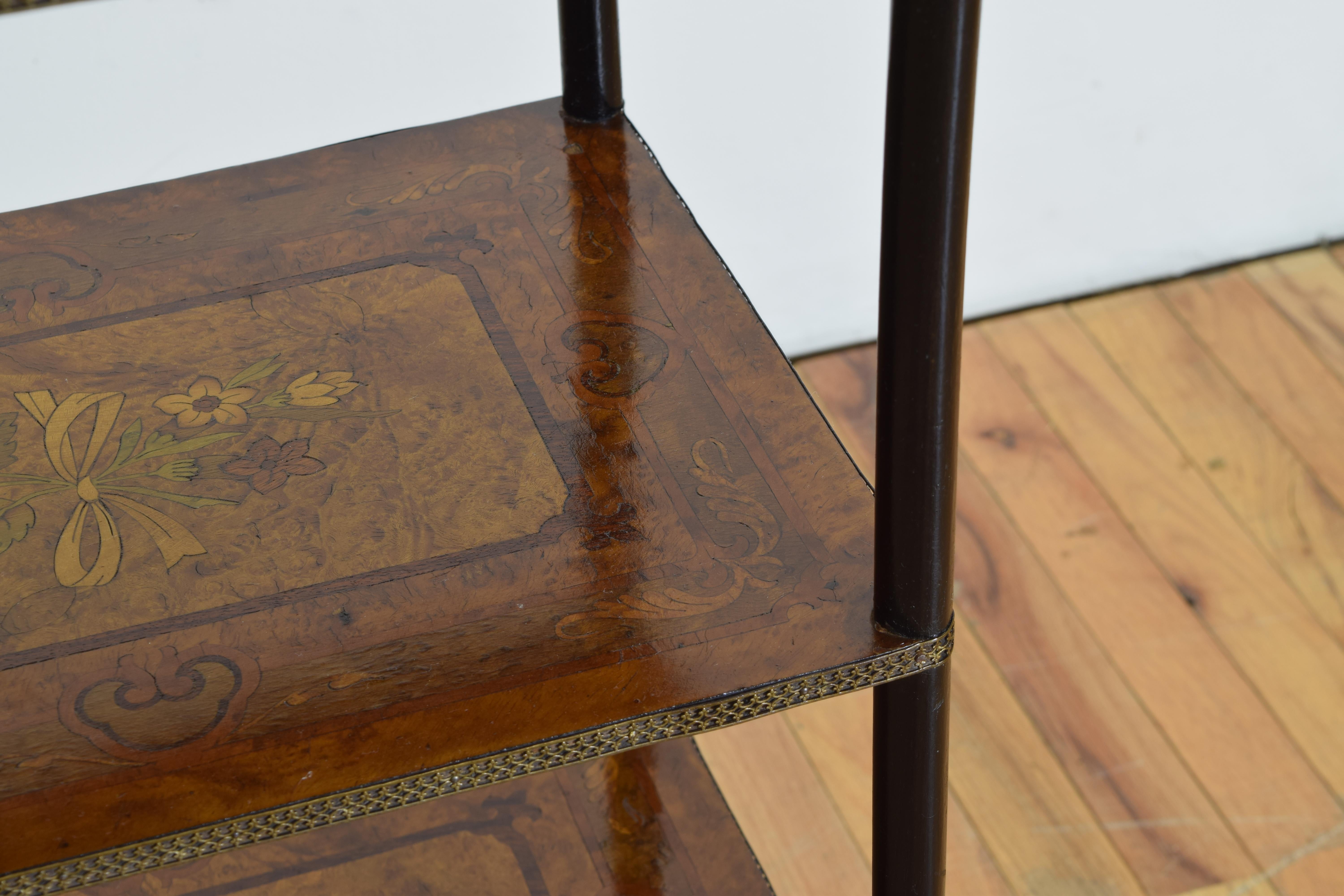 French Napoleon III Period Veneered & Inlaid 3-Tier Etagere/Table, Late 19th C. 1