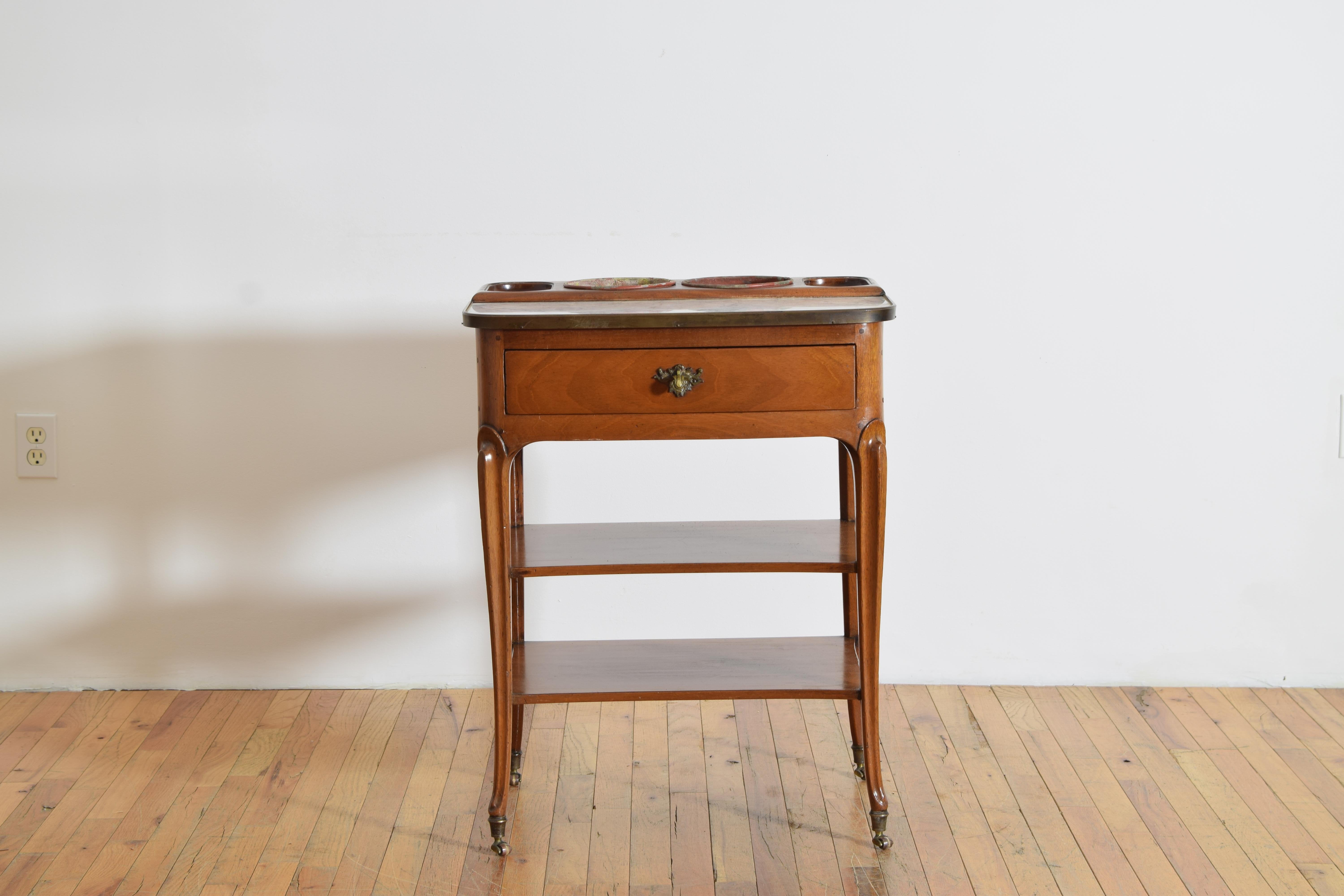 Rafraichissoir francés de nogal, mármol y cinc del periodo Napoleón III, ca. 1865 Francés en venta