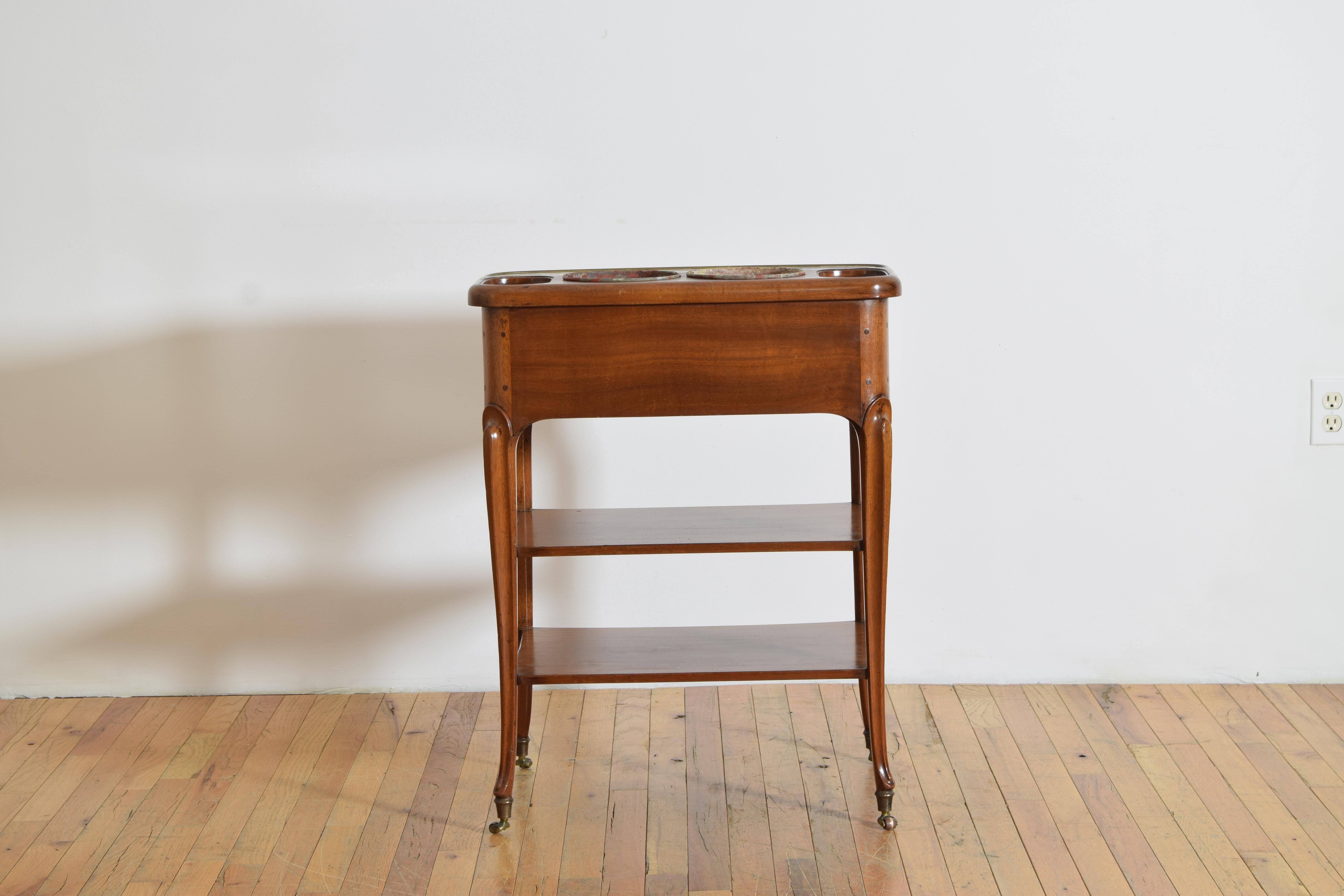 Rafraichissoir francés de nogal, mármol y cinc del periodo Napoleón III, ca. 1865 Mediados del siglo XIX en venta