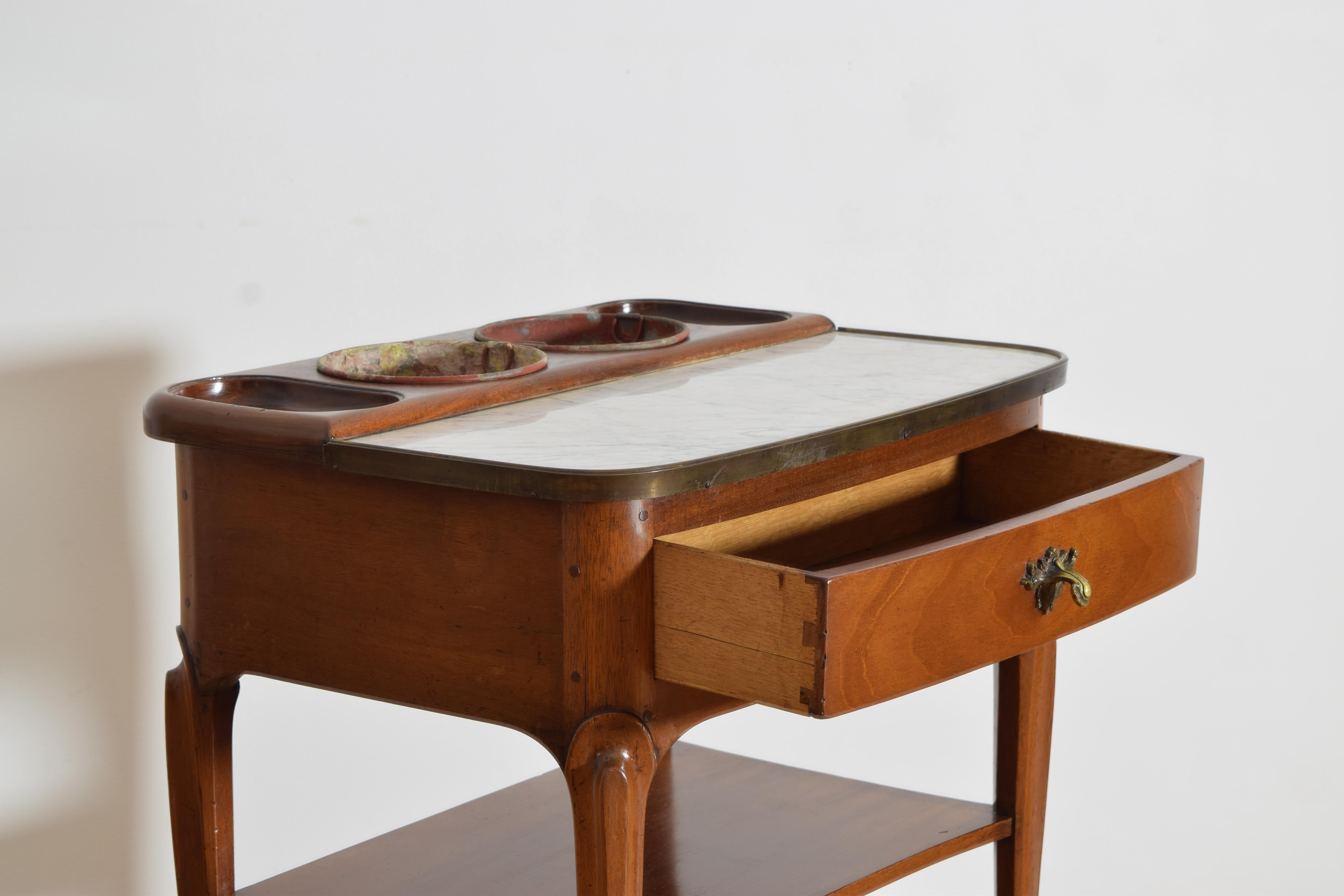 Rafraichissoir francés de nogal, mármol y cinc del periodo Napoleón III, ca. 1865 Nogal en venta