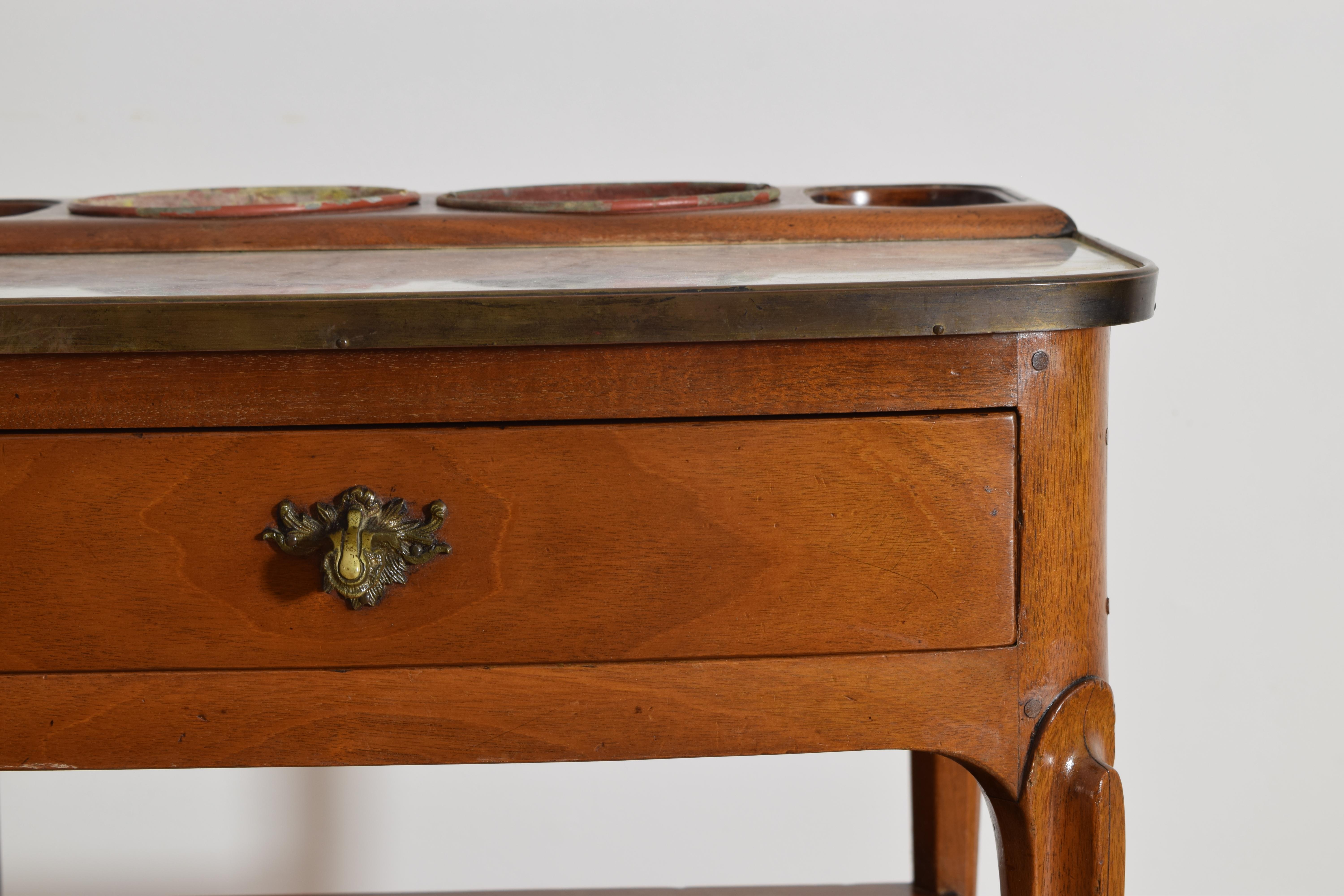 Rafraichissoir francés de nogal, mármol y cinc del periodo Napoleón III, ca. 1865 en venta 2