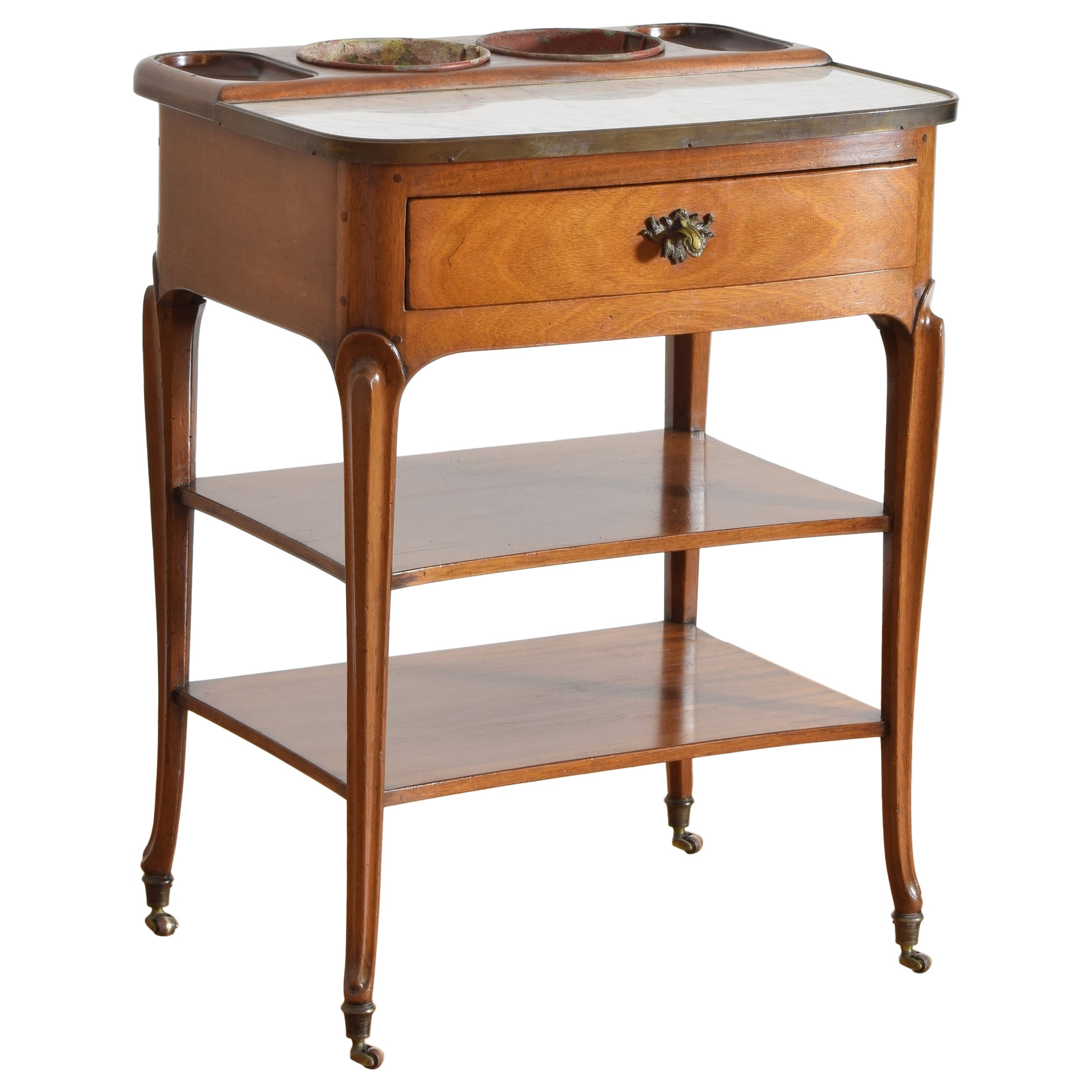 French Napoleon III Period Walnut, Marble, and Zinc Rafraichissoir, ca. 1865