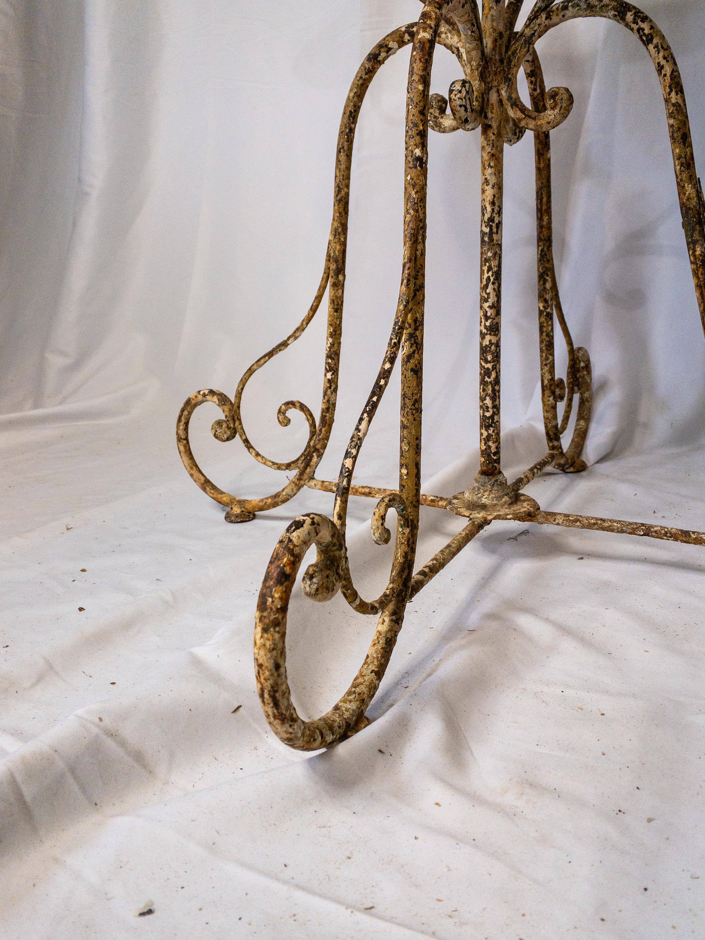 French Napoleon III Period Wrought Iron Garden Table For Sale 9