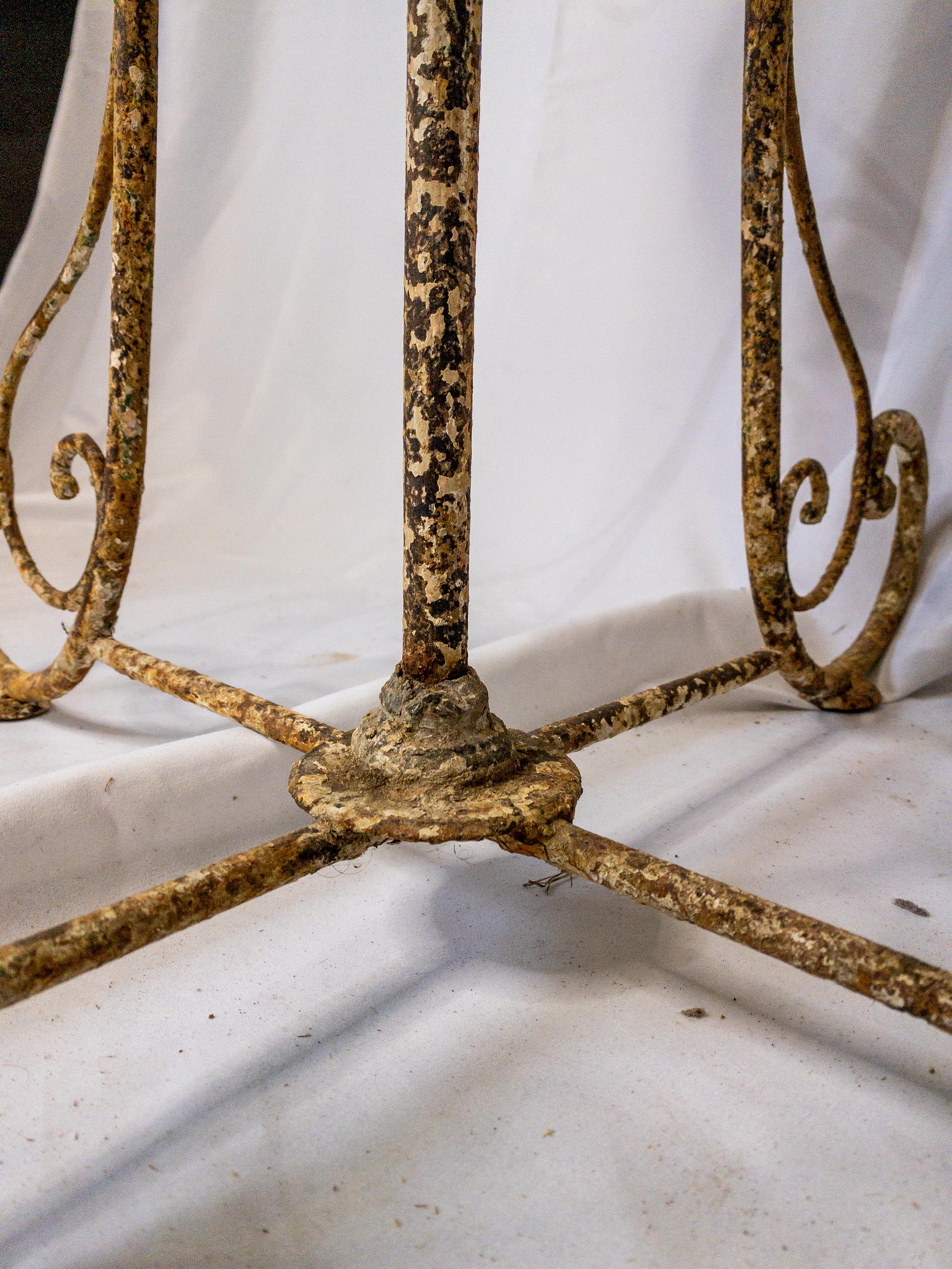 French Napoleon III Period Wrought Iron Garden Table For Sale 12
