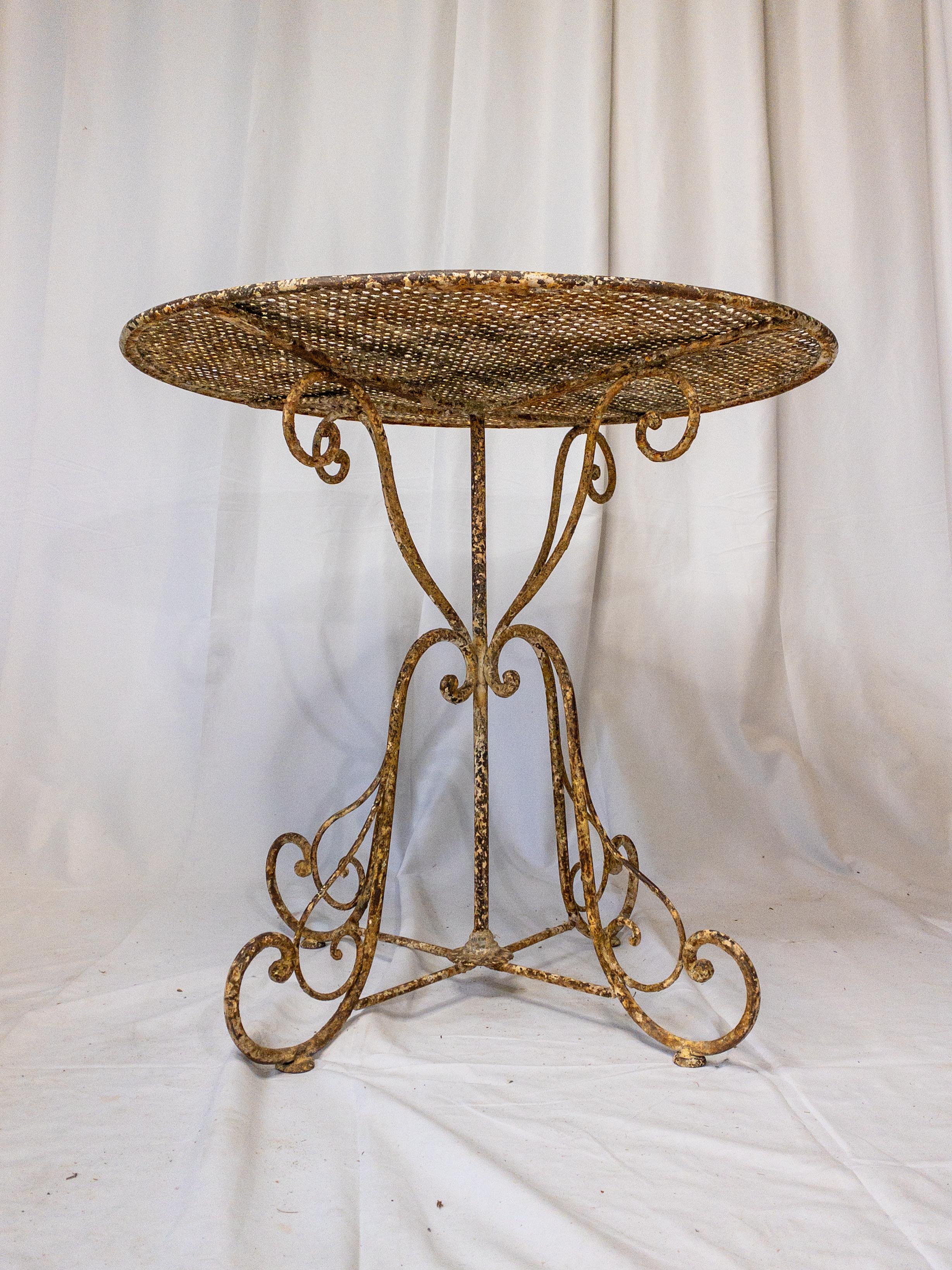 French Napoleon III Period Wrought Iron Garden Table For Sale 2