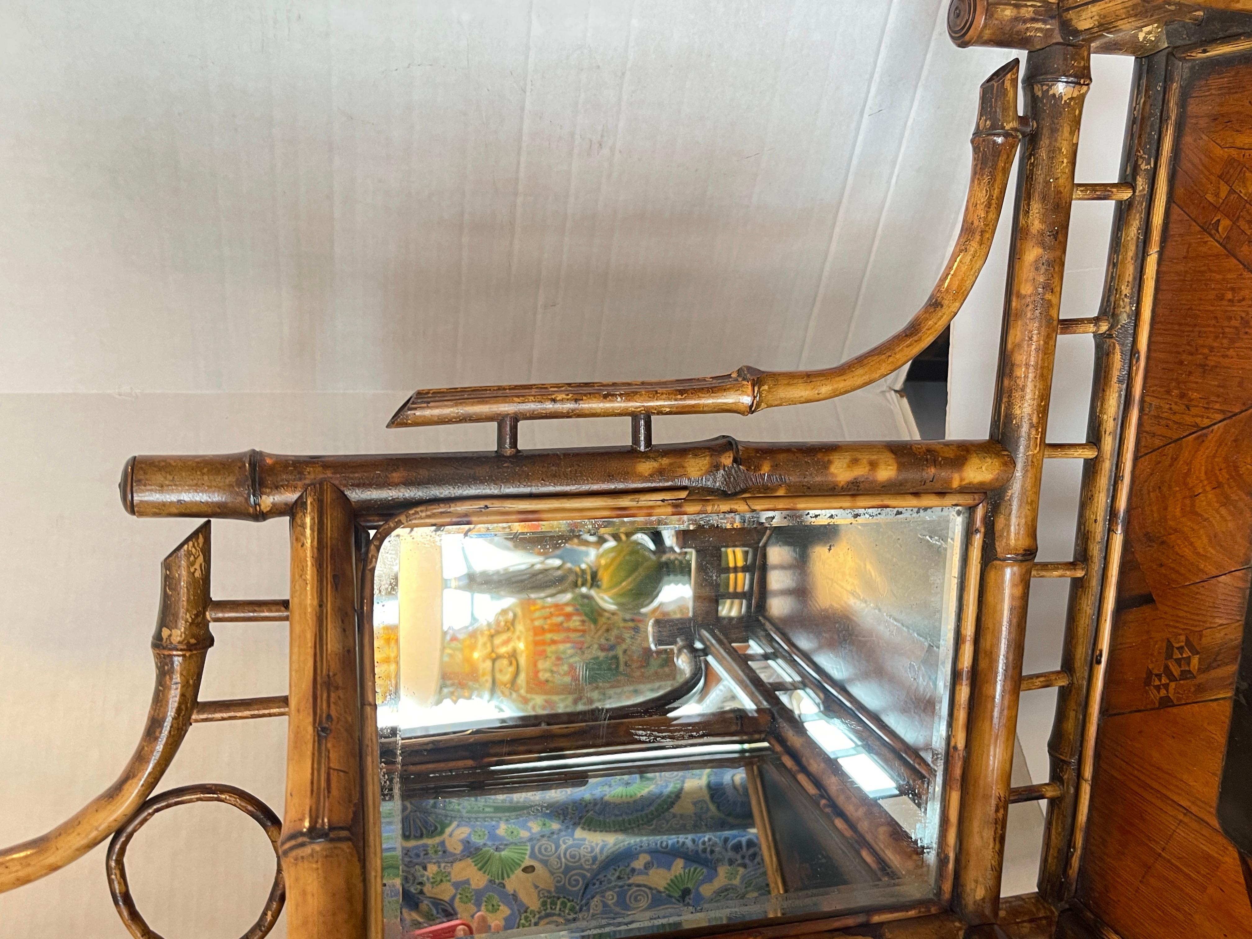 French Napoleon III Rare Bamboo & Lacquer Corner Cabinet, C.1870 For Sale 13