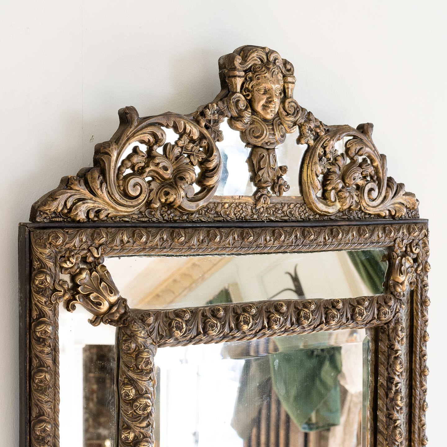 French Napoleon III Repoussé Cushion Mirror 5