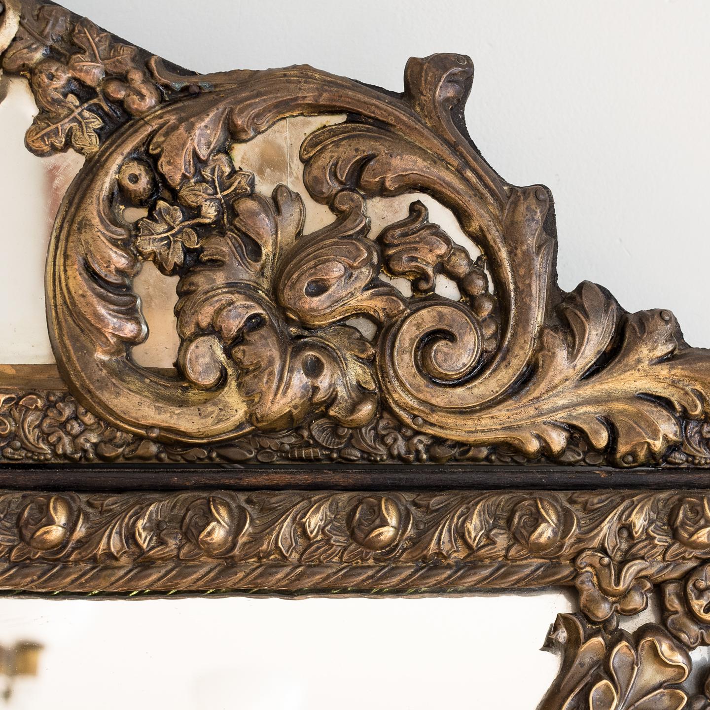Mid-19th Century French Napoleon III Repoussé Cushion Mirror